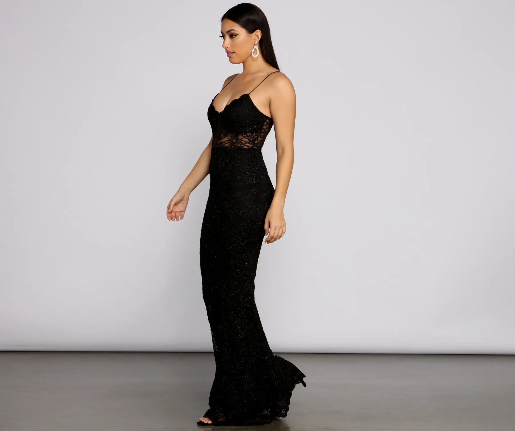 Sabrina Glitter Lace Mermaid Dress - Image 4