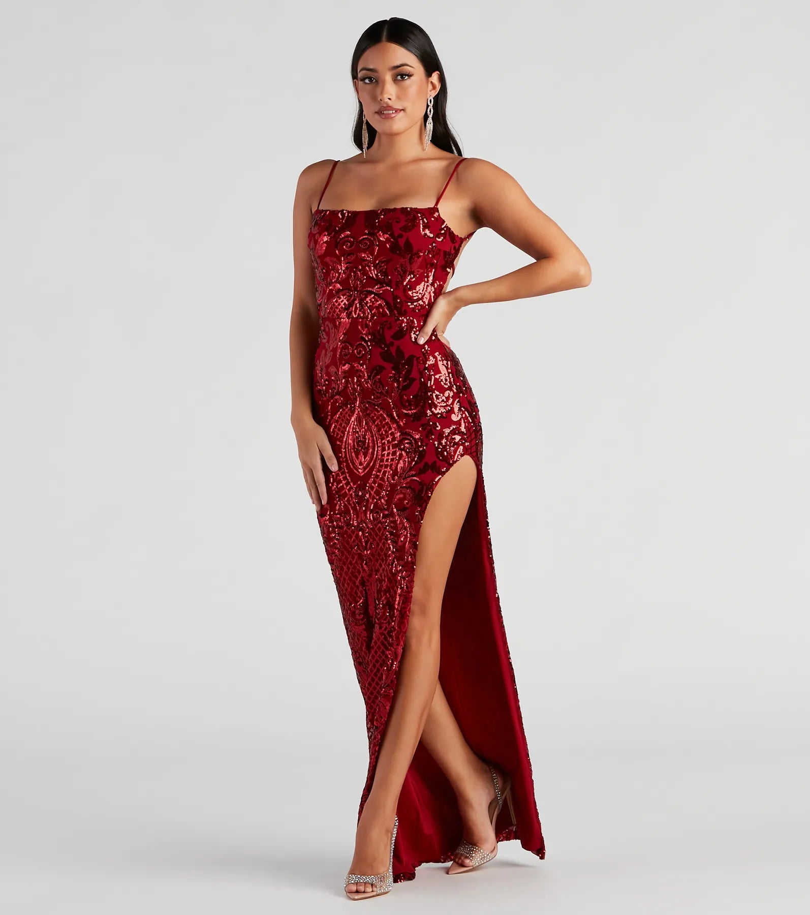 Jenelle Formal Sequin Open Back Dress - Image 5