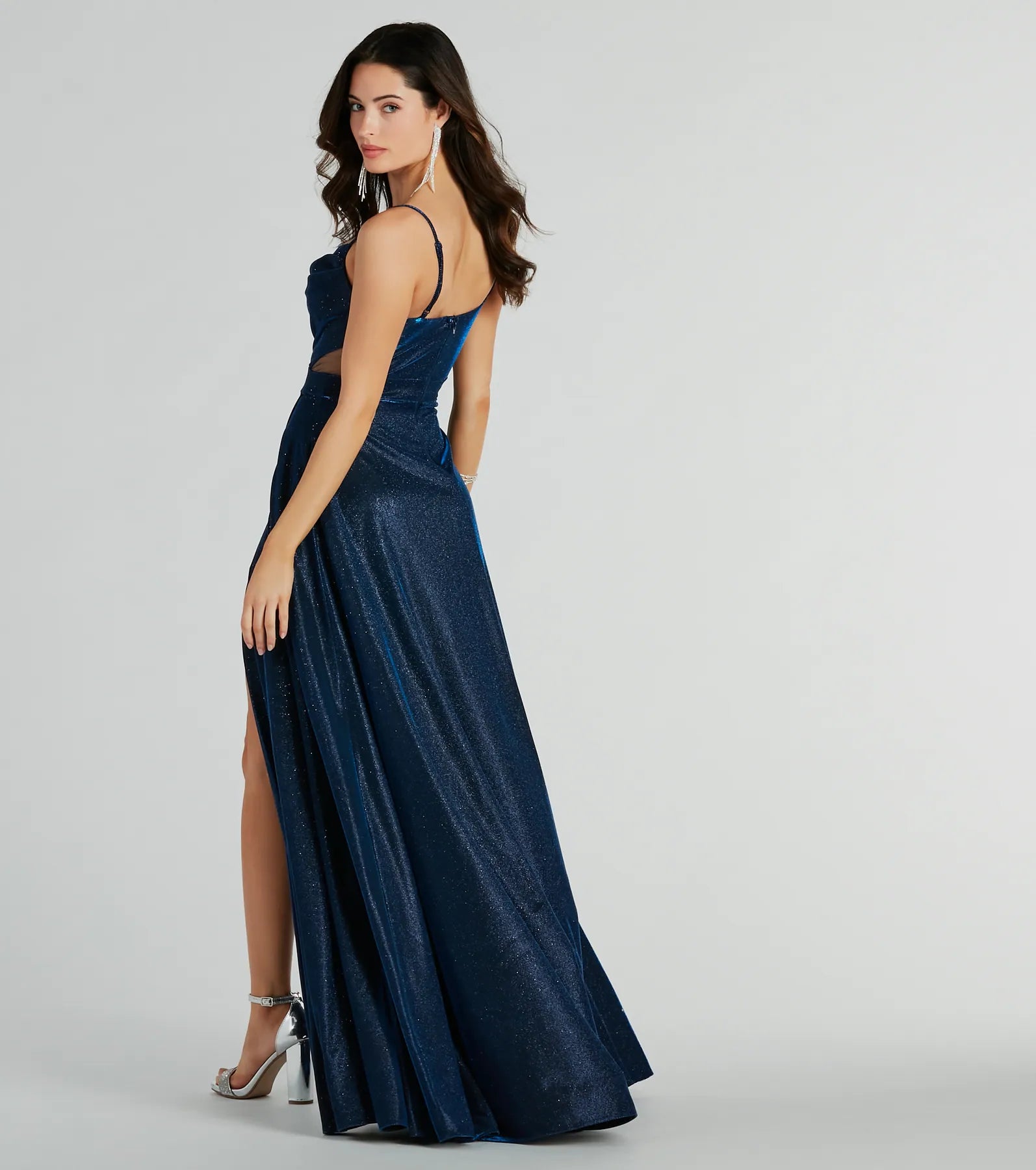 Emmeline Glitter Woven A-Line Formal Dress - Image 3