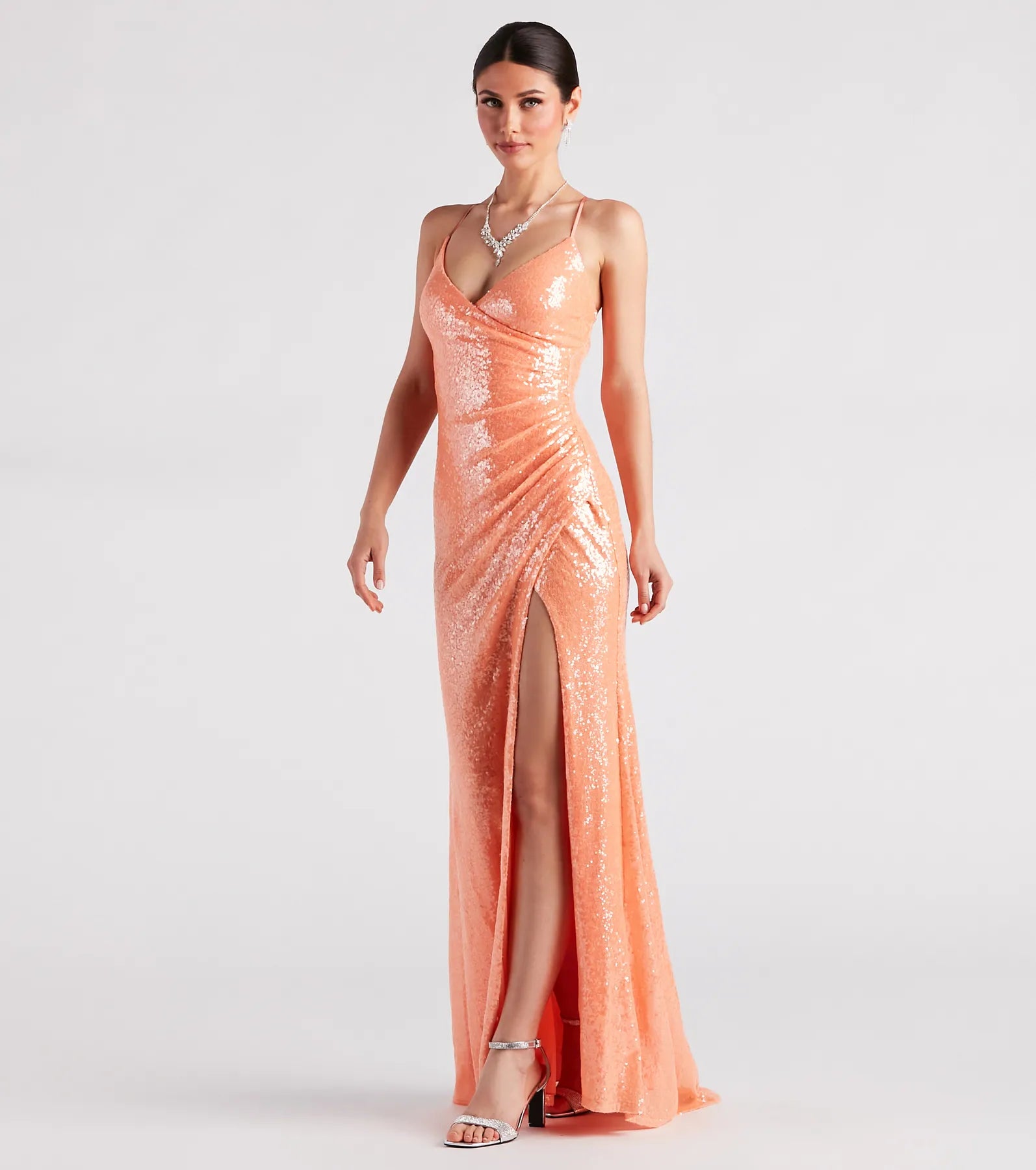 Ariella Formal High Slit Sequin Mermaid Dress - Image 3
