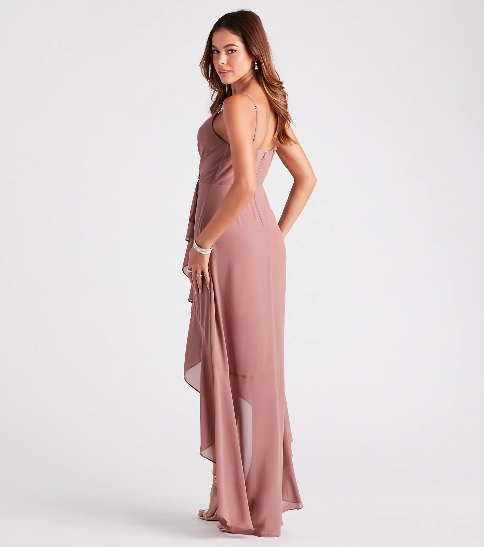 Gracie Formal Chiffon A-Line High Low Dress - Image 2