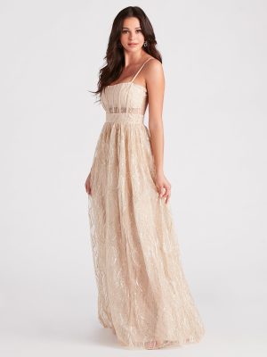 Amanda Glitter Corset Ball Gown