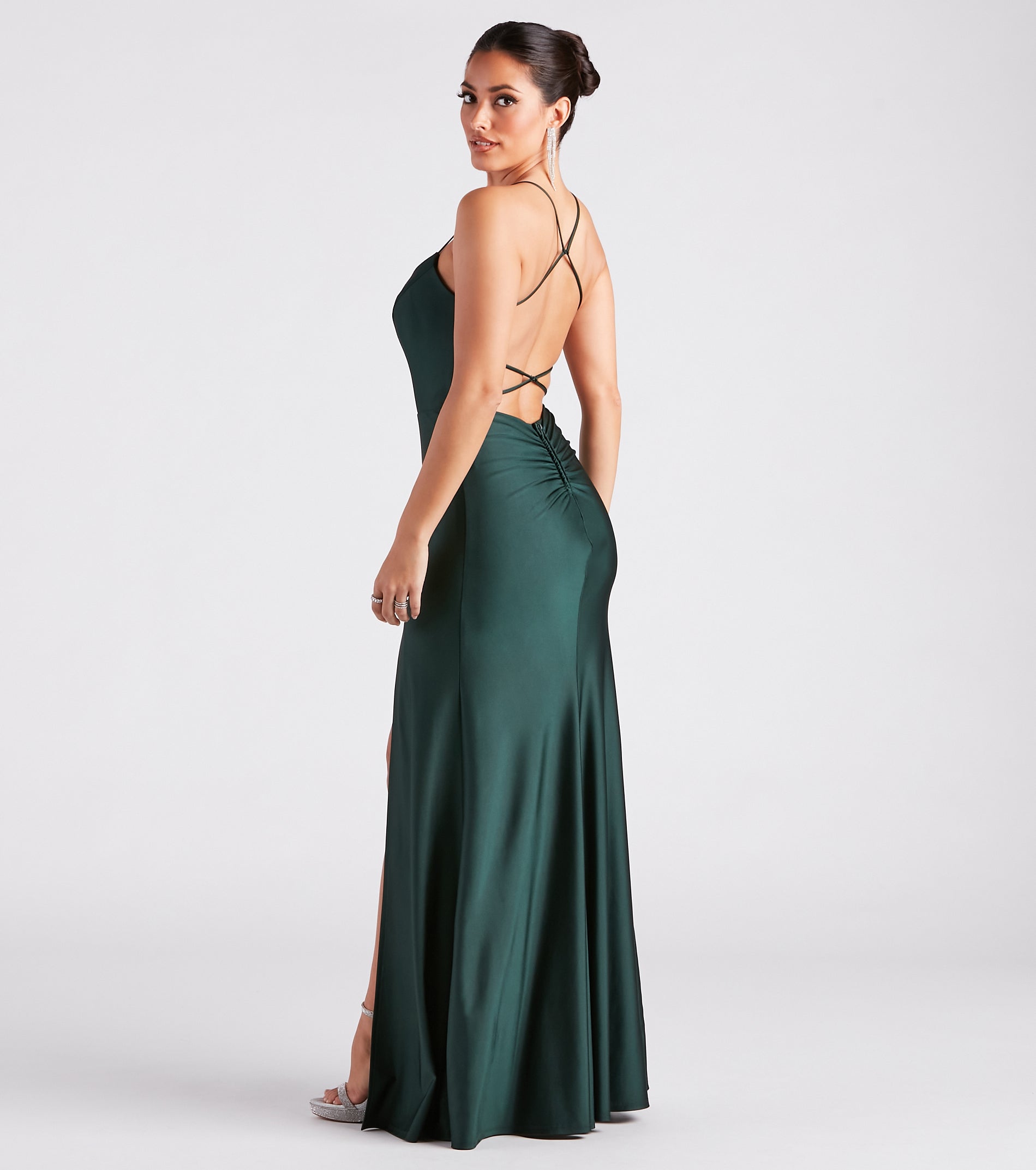 Emerson Strappy Back High Slit Formal Dress - Image 2