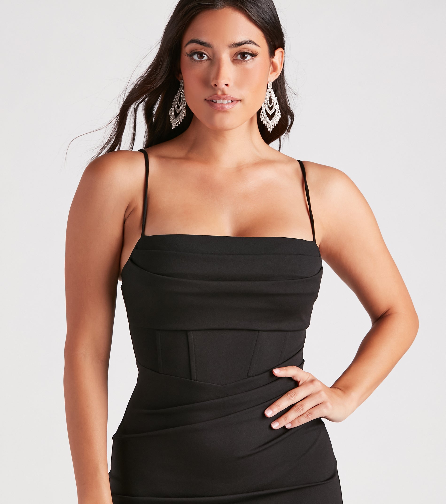 Alana Formal Crepe Corset Long Dress - Image 4