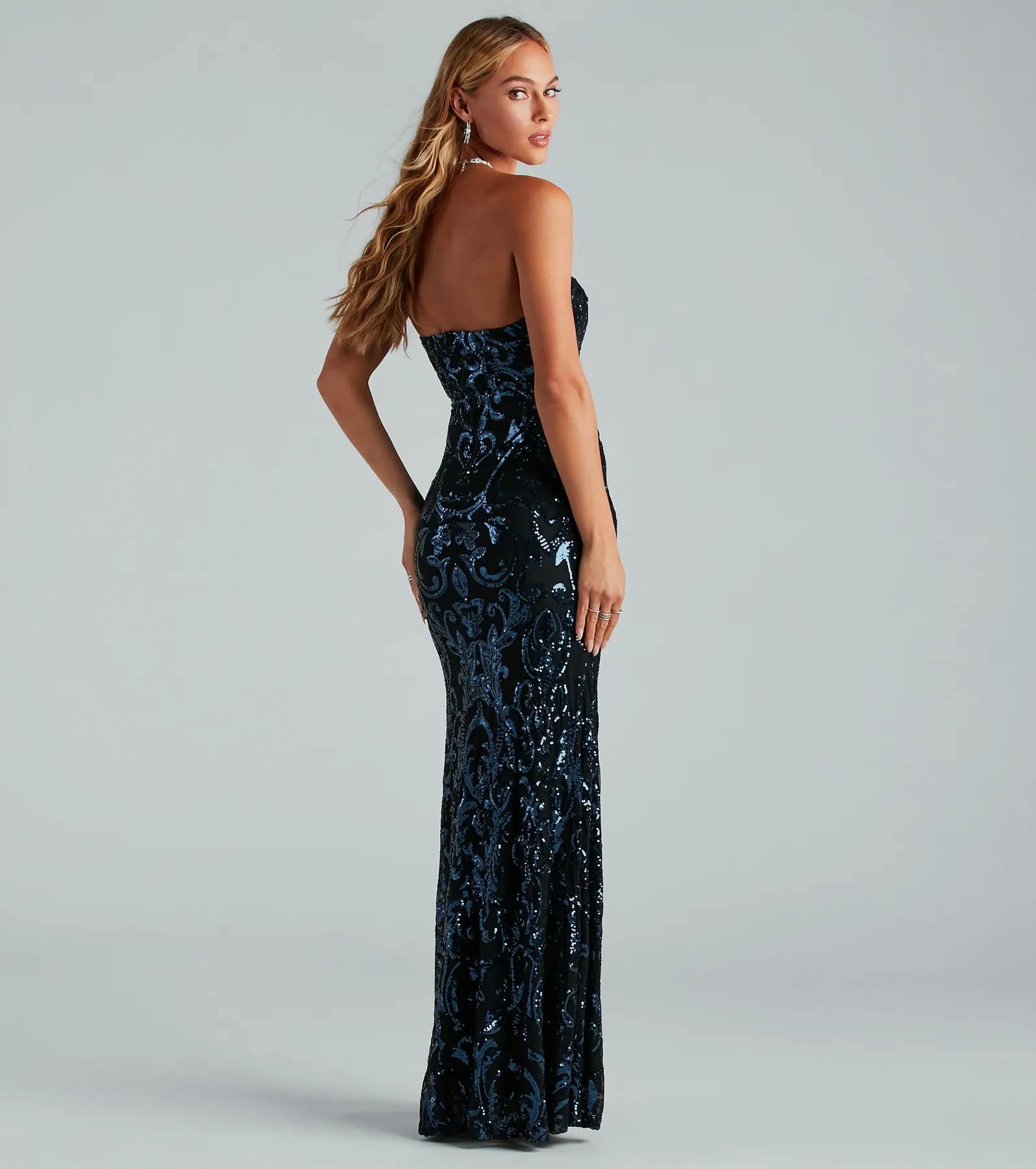 Jaelene Formal Sequin Strapless Mermaid Dress - Image 2