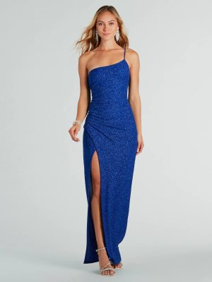 Shanaya Formal Glitter One-Shoulder Long Dress