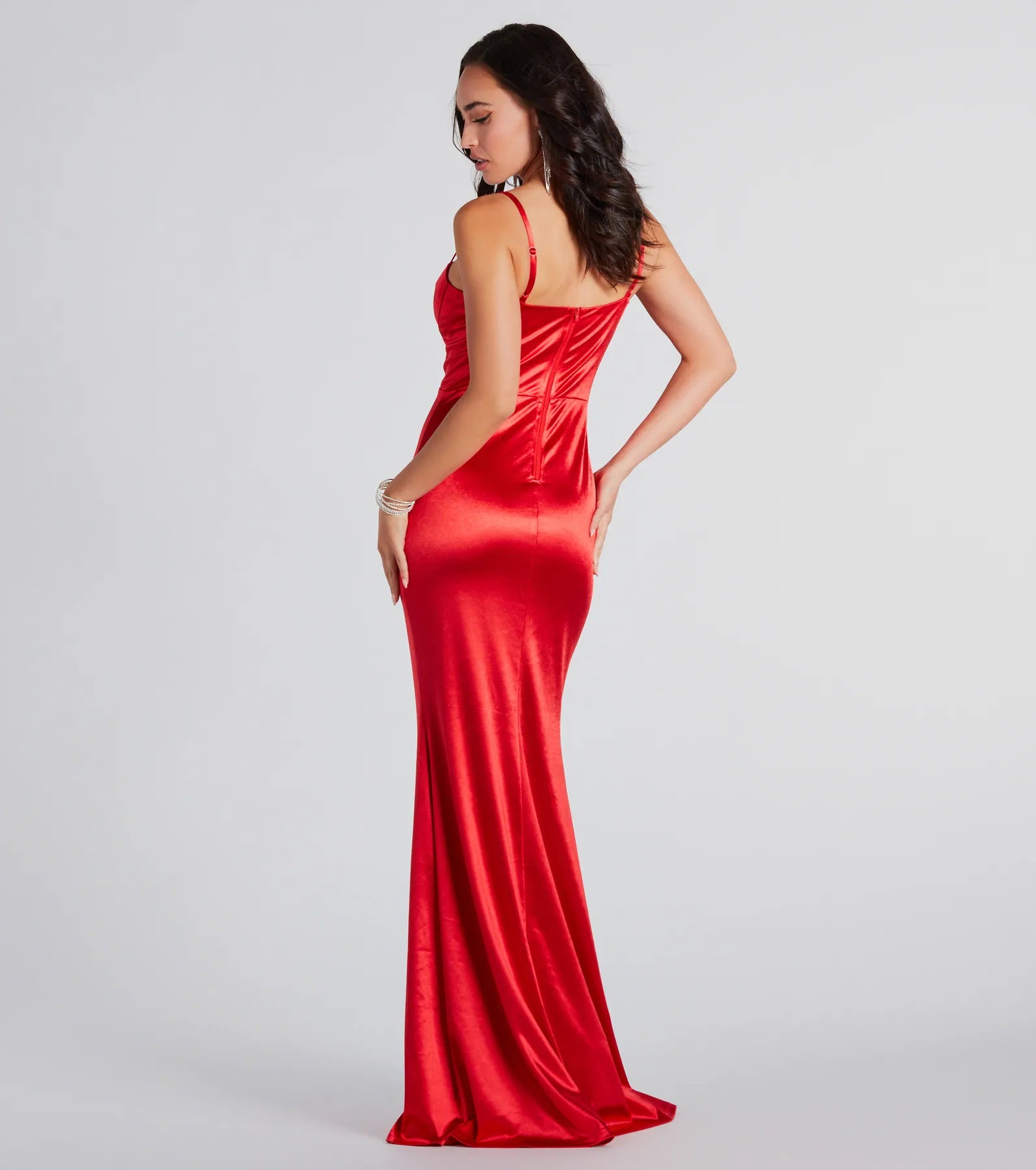 Francine Formal Satin Bustier Mermaid Dress - Image 2