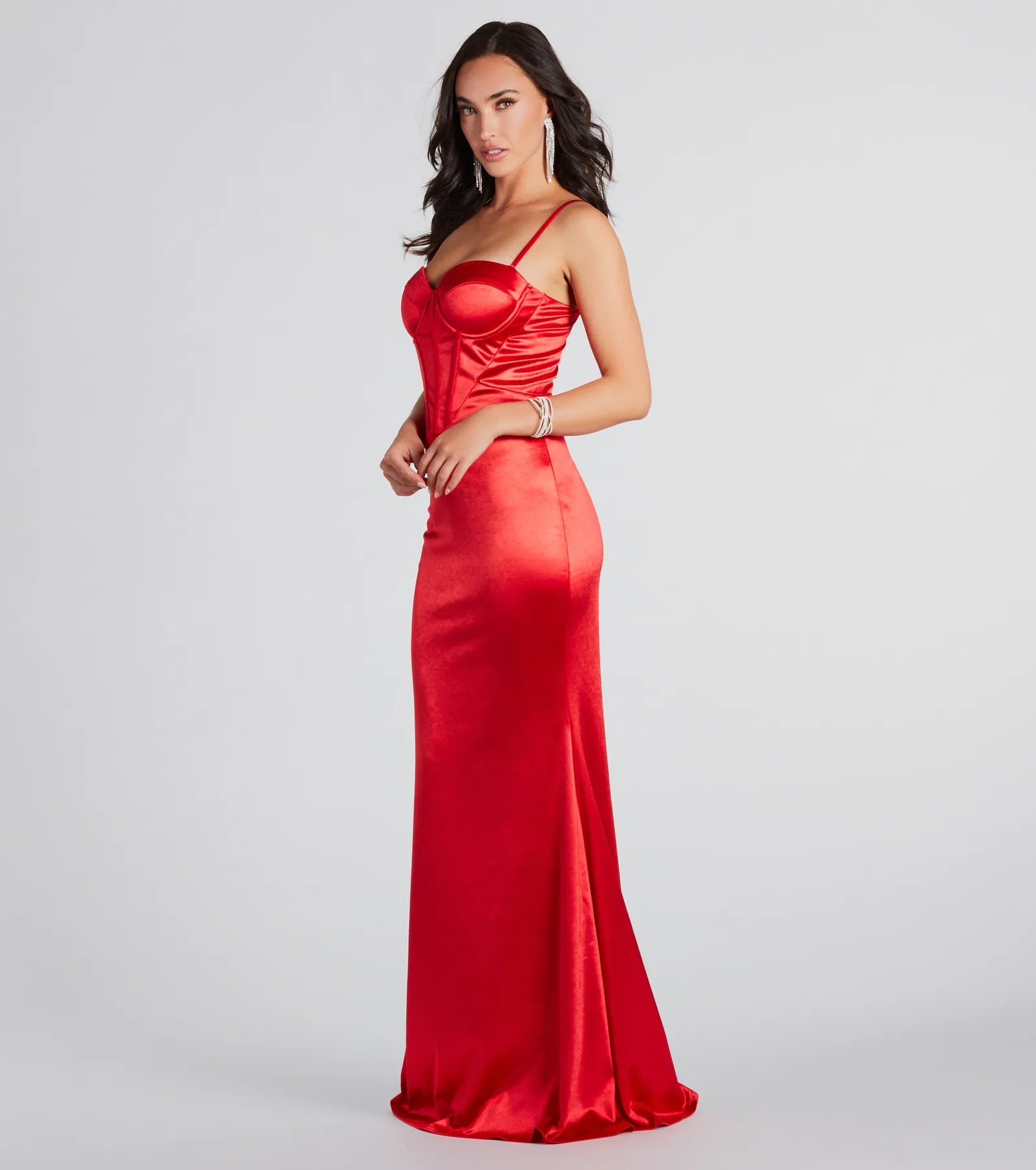 Francine Formal Satin Bustier Mermaid Dress - Image 3