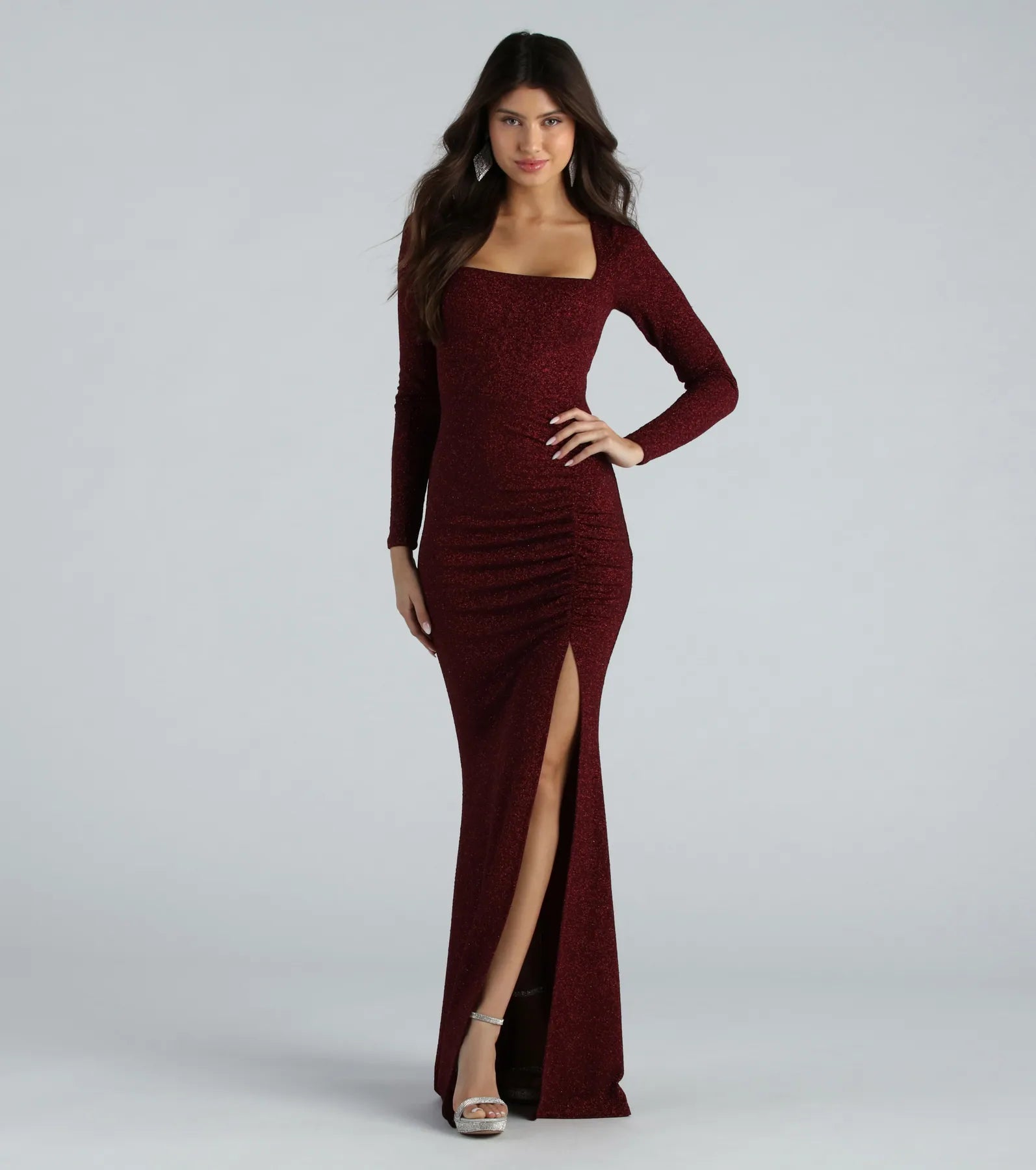 Annie Formal Glitter Lace-Up Mermaid Dress - Image 8