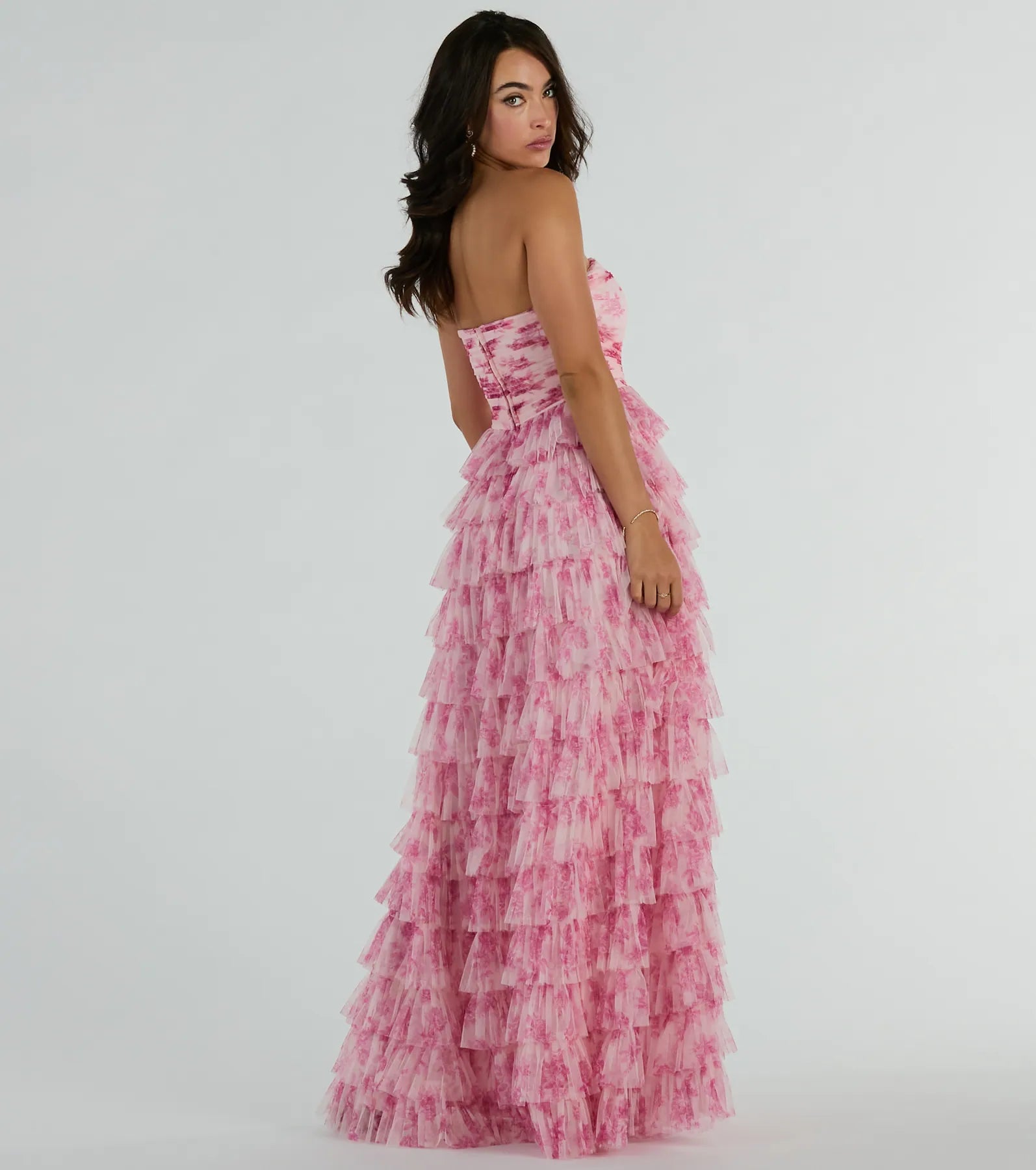 Liliane Garden Rose Ruffled A-Line Formal Dress - Image 2