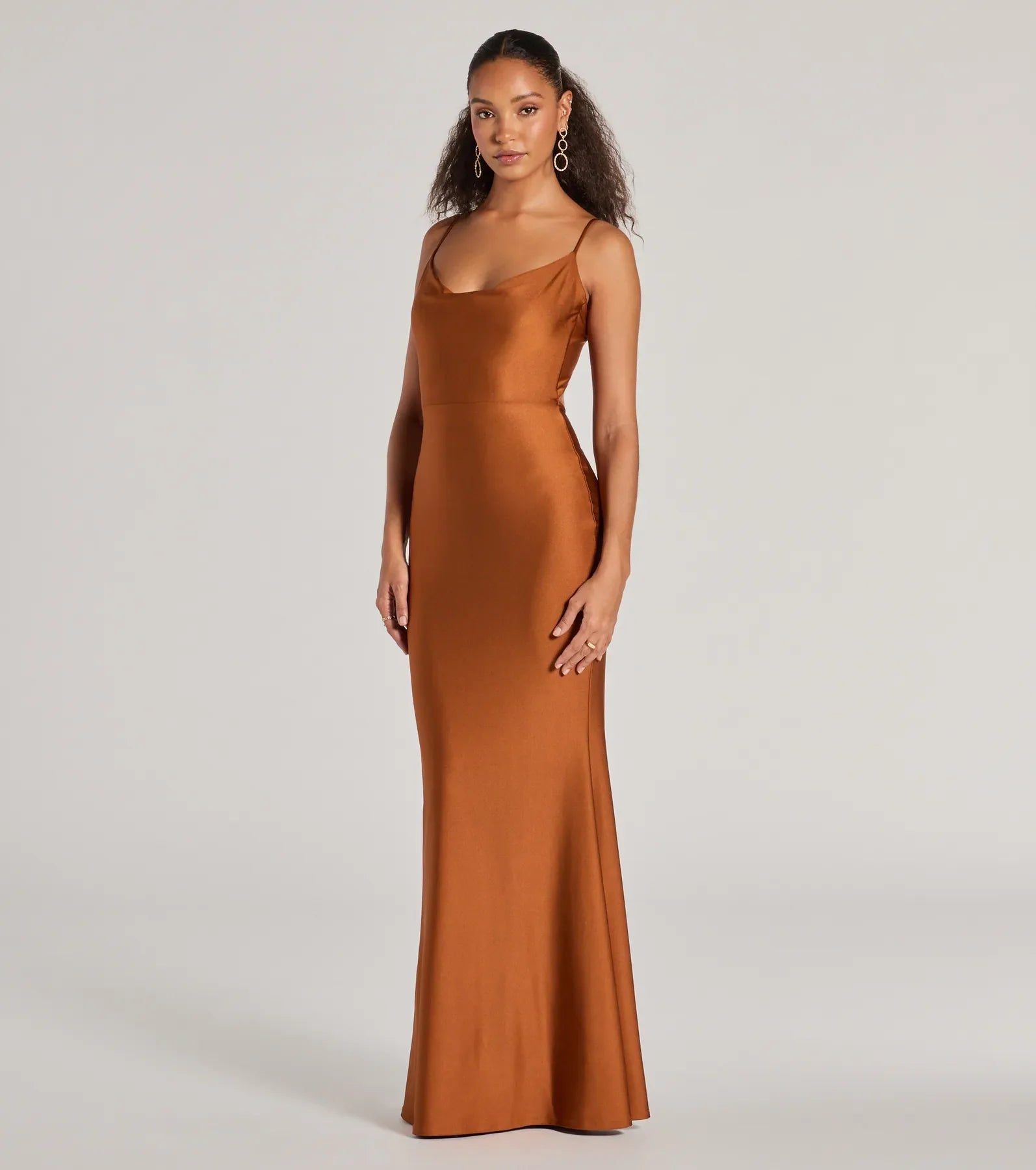 Virginia Cowl Neck Tie-Back Mermaid Formal Dress - Image 4