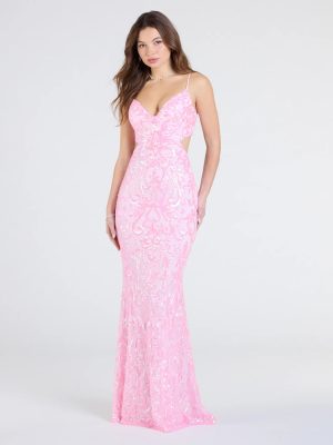 Yasmin Cutout Back Mermaid Sequin Formal Dress