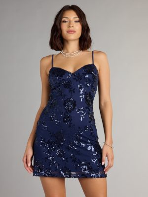 All Eyes On You Sequin Bow Mini Dress