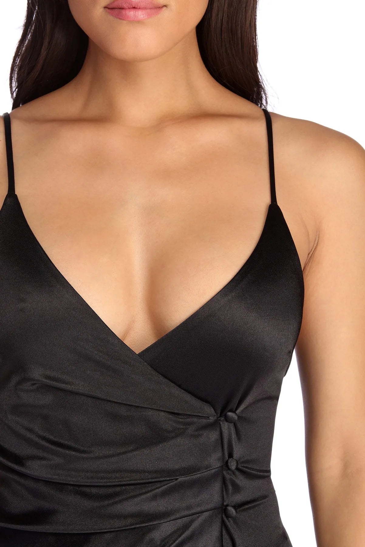 Ruched And Ruffled Satin Mini Dress - Image 4