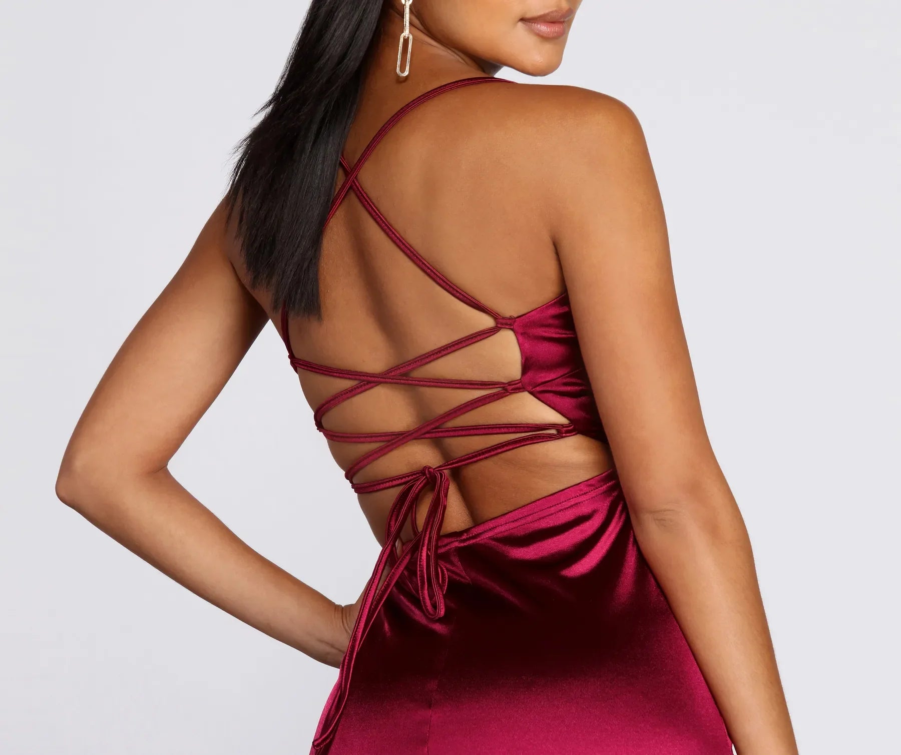 Ruffle Hem Satin Mini Dress - Image 5
