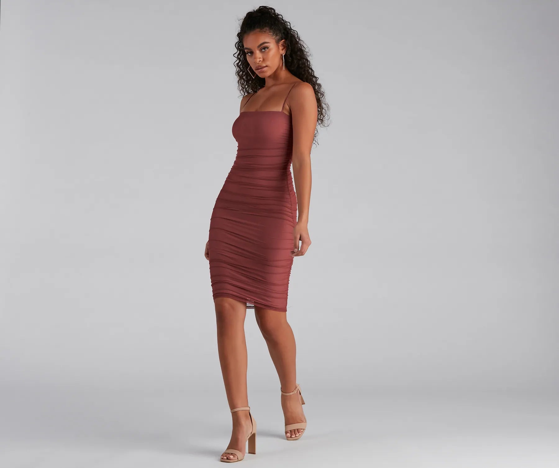 Fab And Flirty Mesh Midi Dress - Image 3