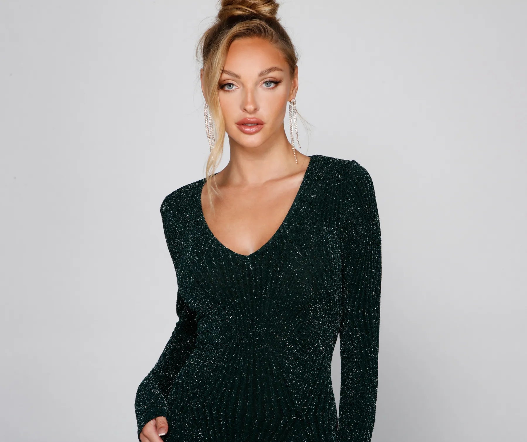 Glitzy Moment Glitter Knit Mini Dress - Image 3
