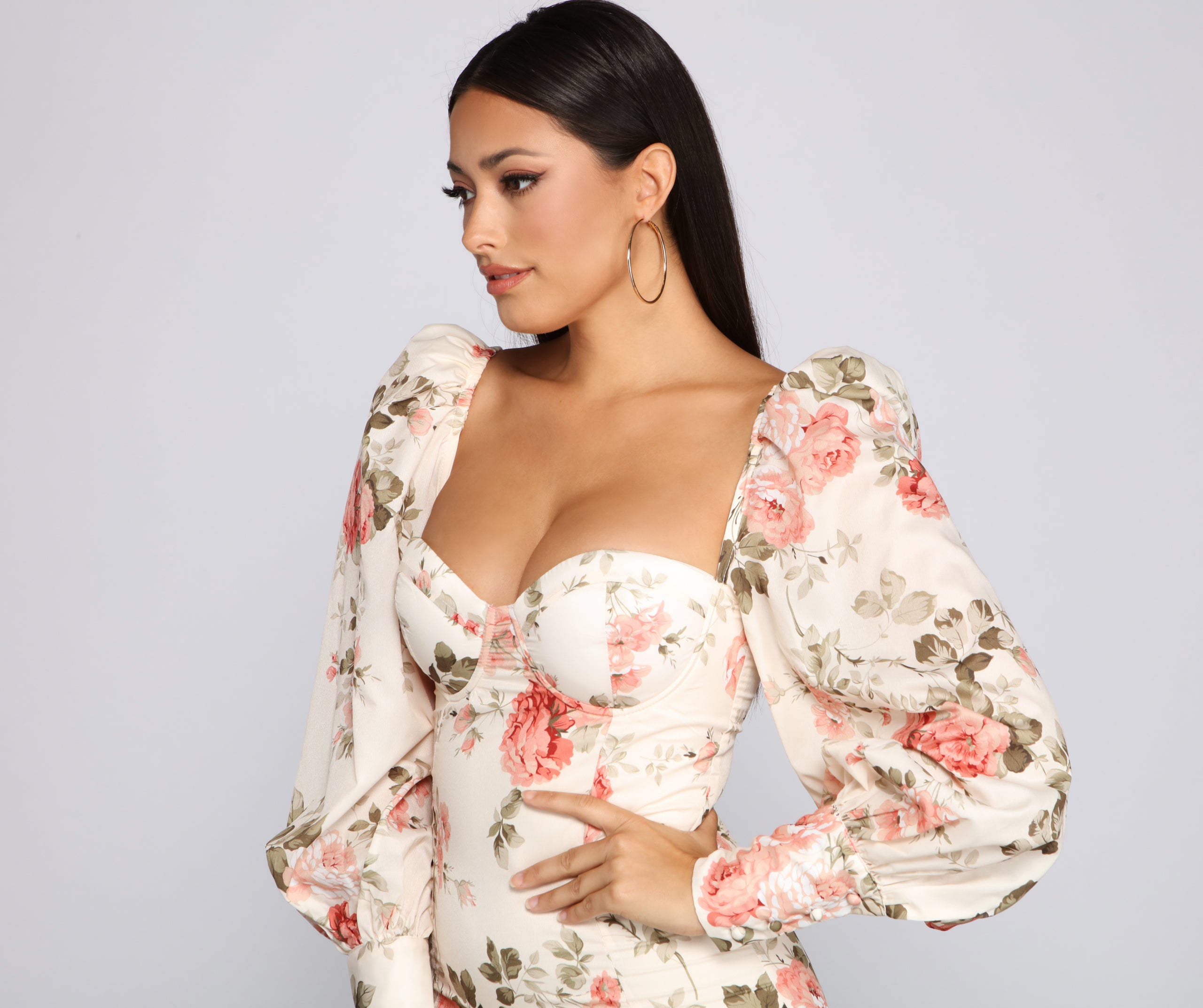 Floral Bloom Chiffon Mini Dress - Image 4