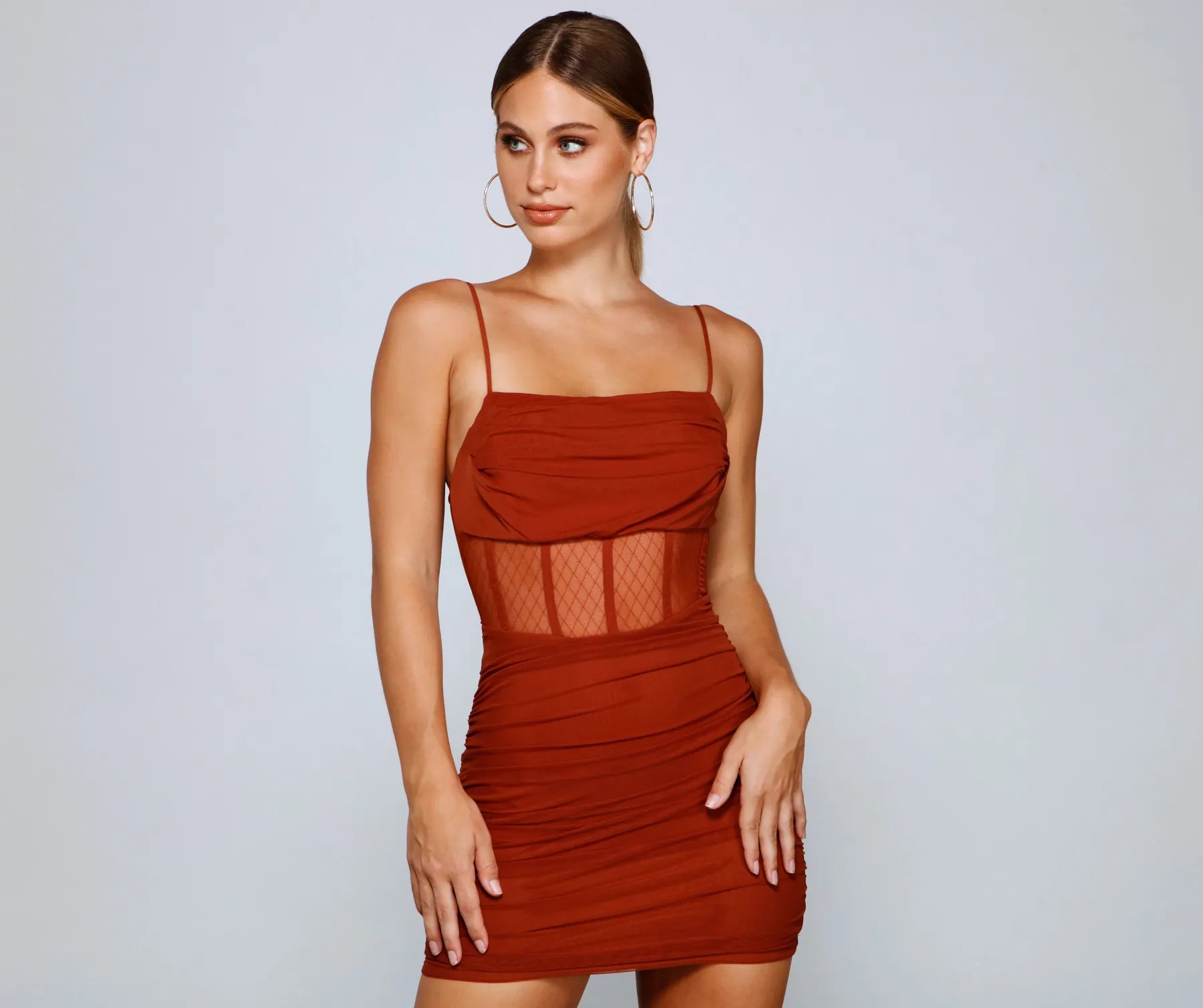 Sheer And Stunning Corset Mini Dress - Image 9