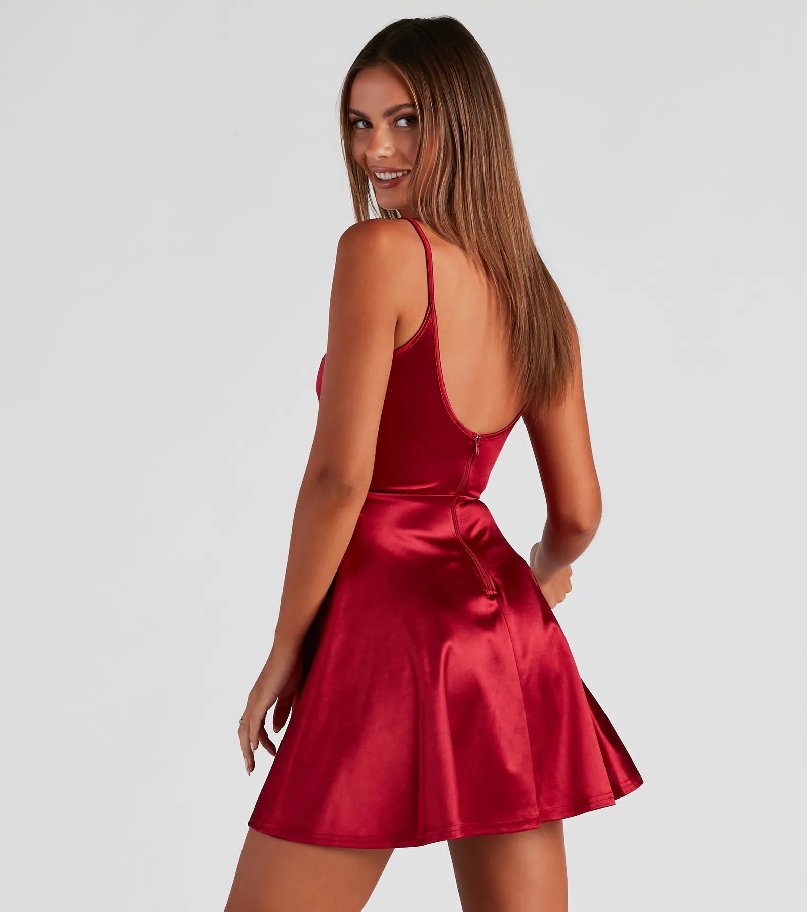 Stunning Style Satin Skater Dress - Image 6