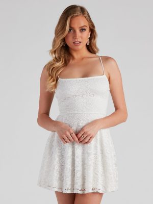 Celebratory Lace Skater Dress