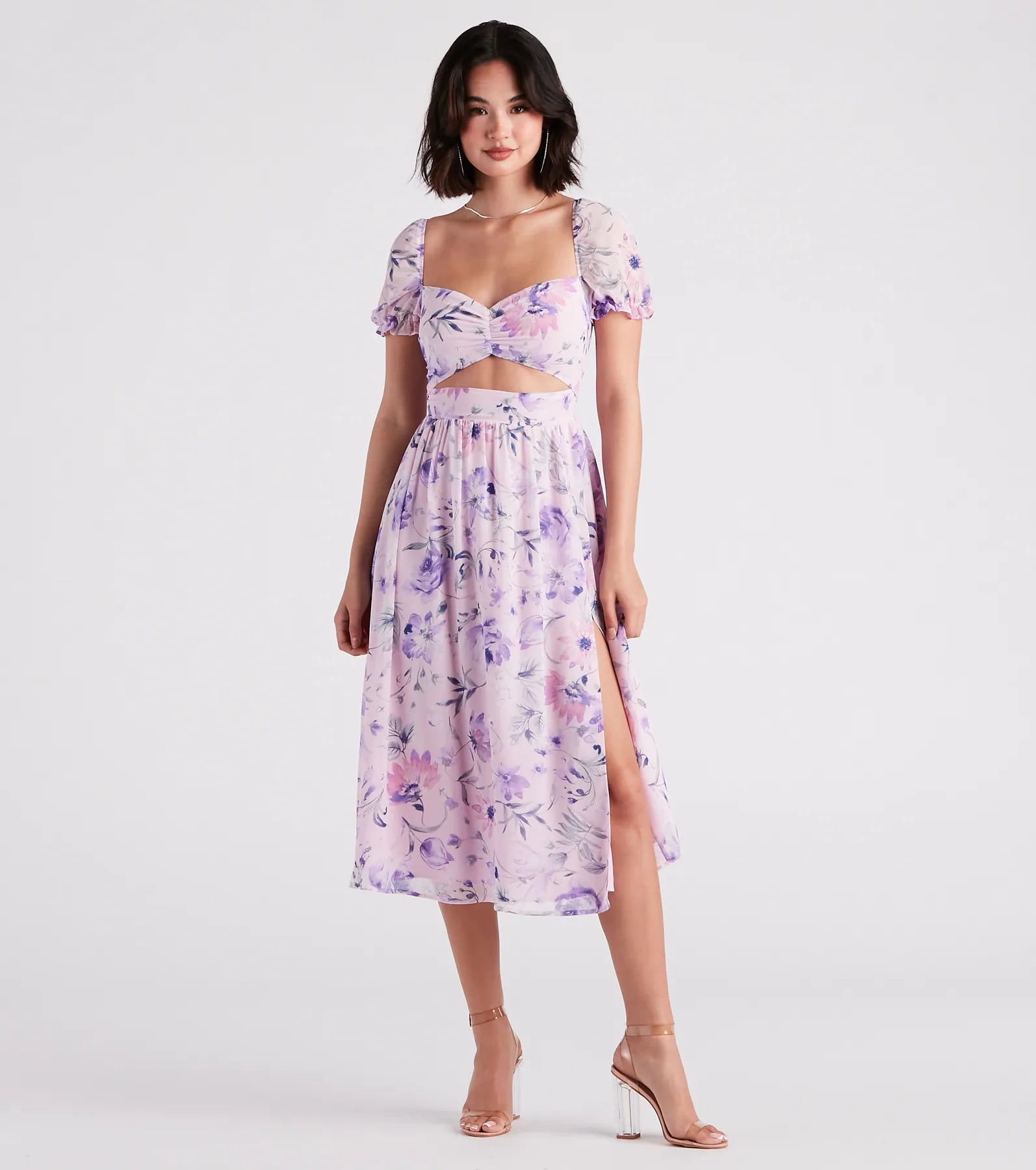 Life's A Breeze Floral Cutout Midi Dress - Image 5