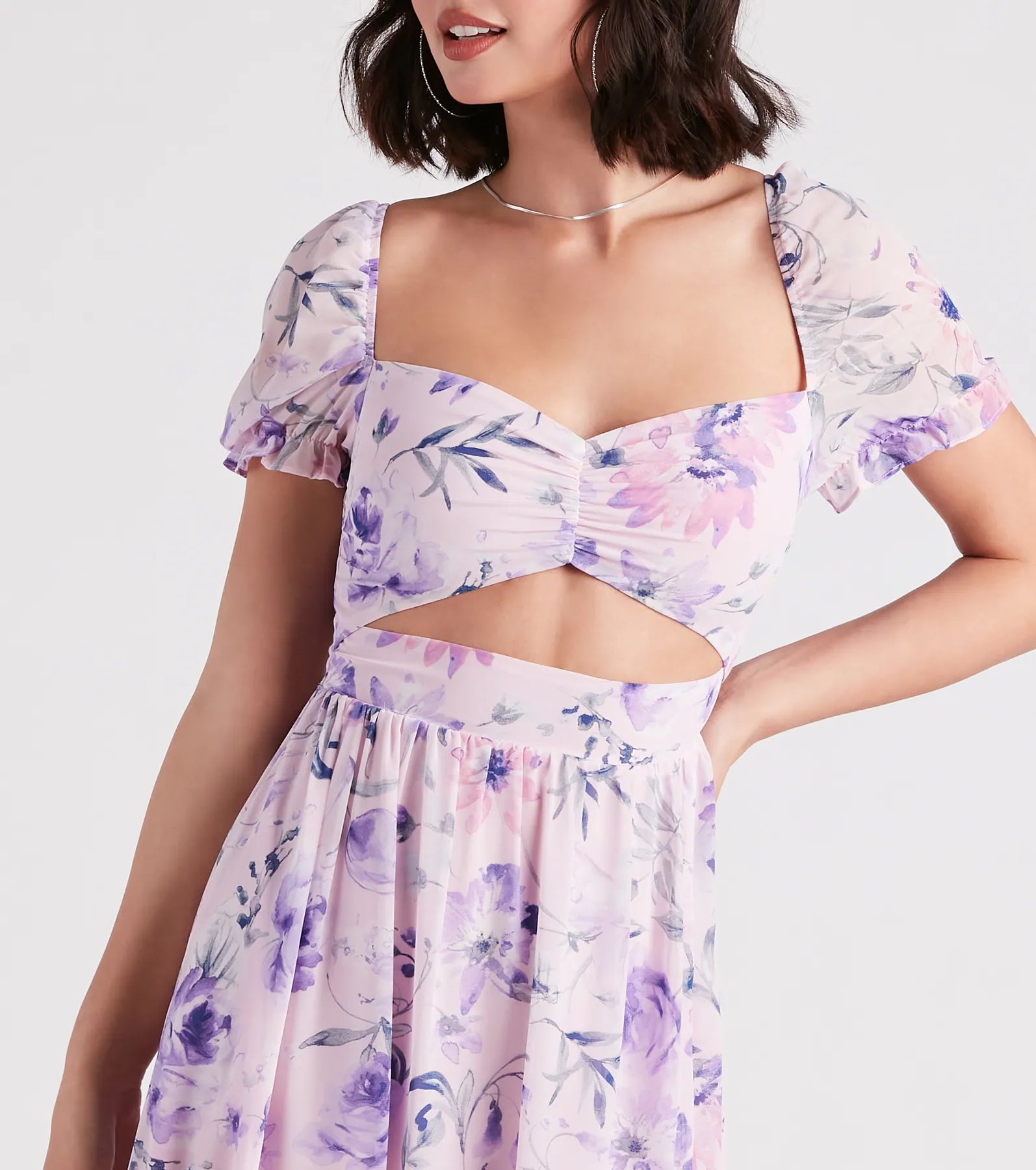 Life's A Breeze Floral Cutout Midi Dress - Image 8