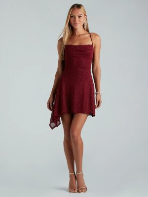 Midnight Mesh Glitter A-Line Party Dress