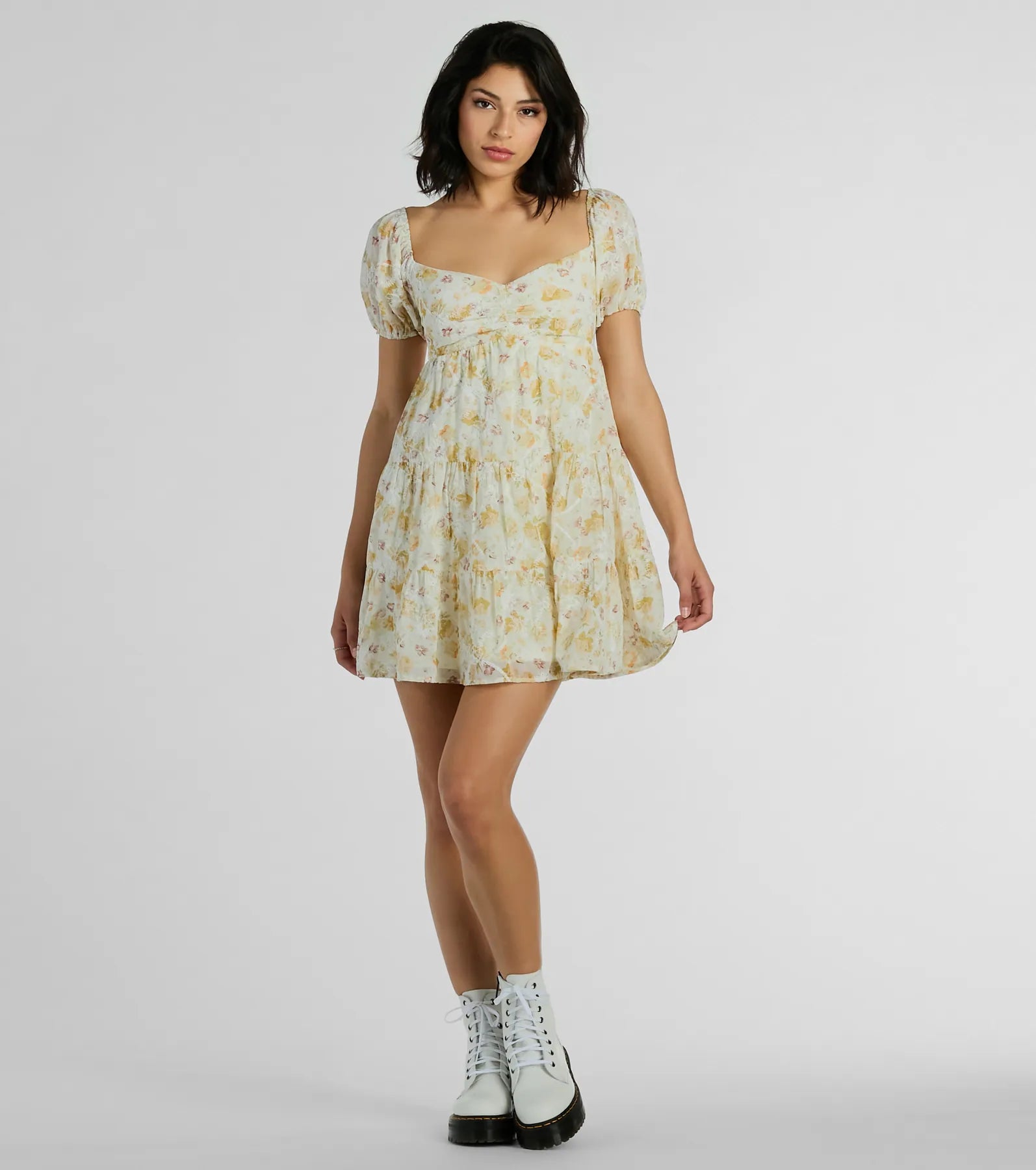 Captivating Cutie Eyelet Floral Babydoll Dress - Image 3
