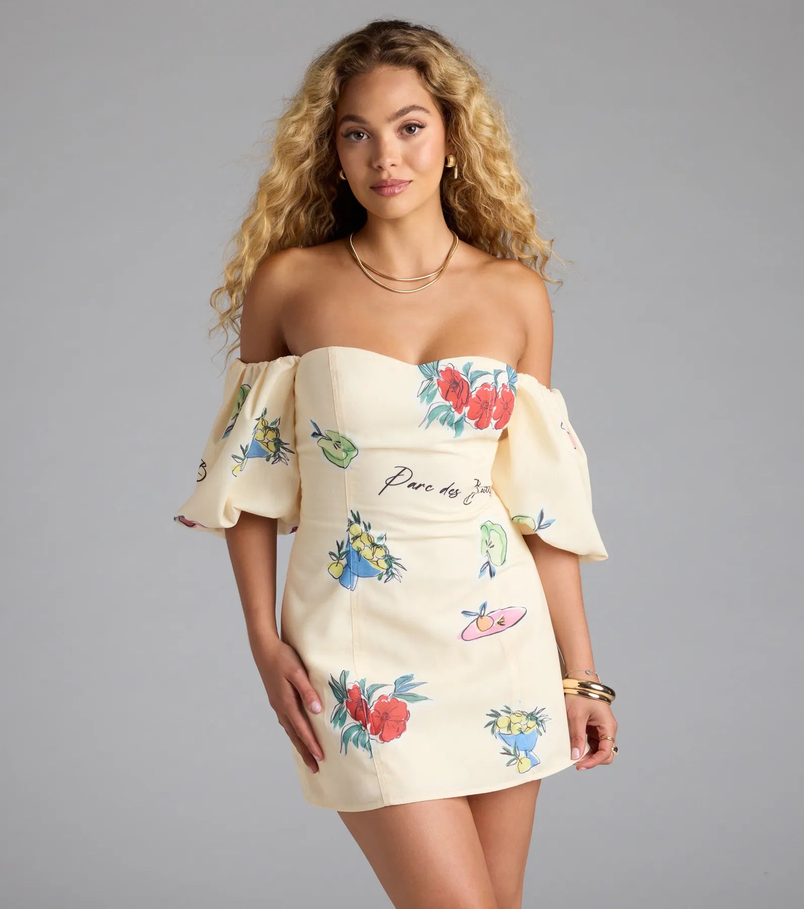 Sent A Postcard Lace-Up Print Mini Dress - Image 3