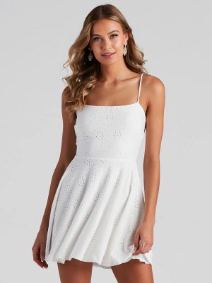 Easy Breezy Eyelet Skater Dress