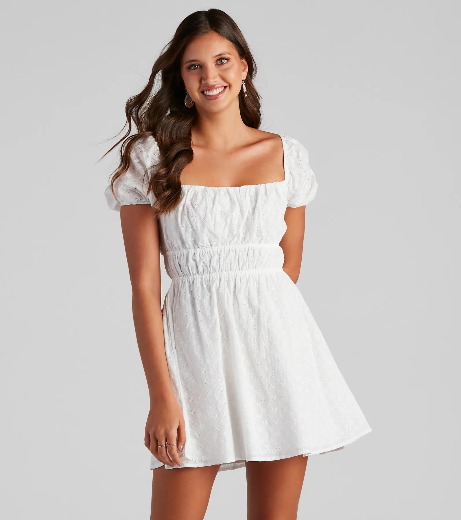 Sunday Girl Eyelet Lace-Up Skater Dress - Image 3
