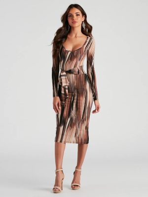 Wear Your Art Striped Midi Dress