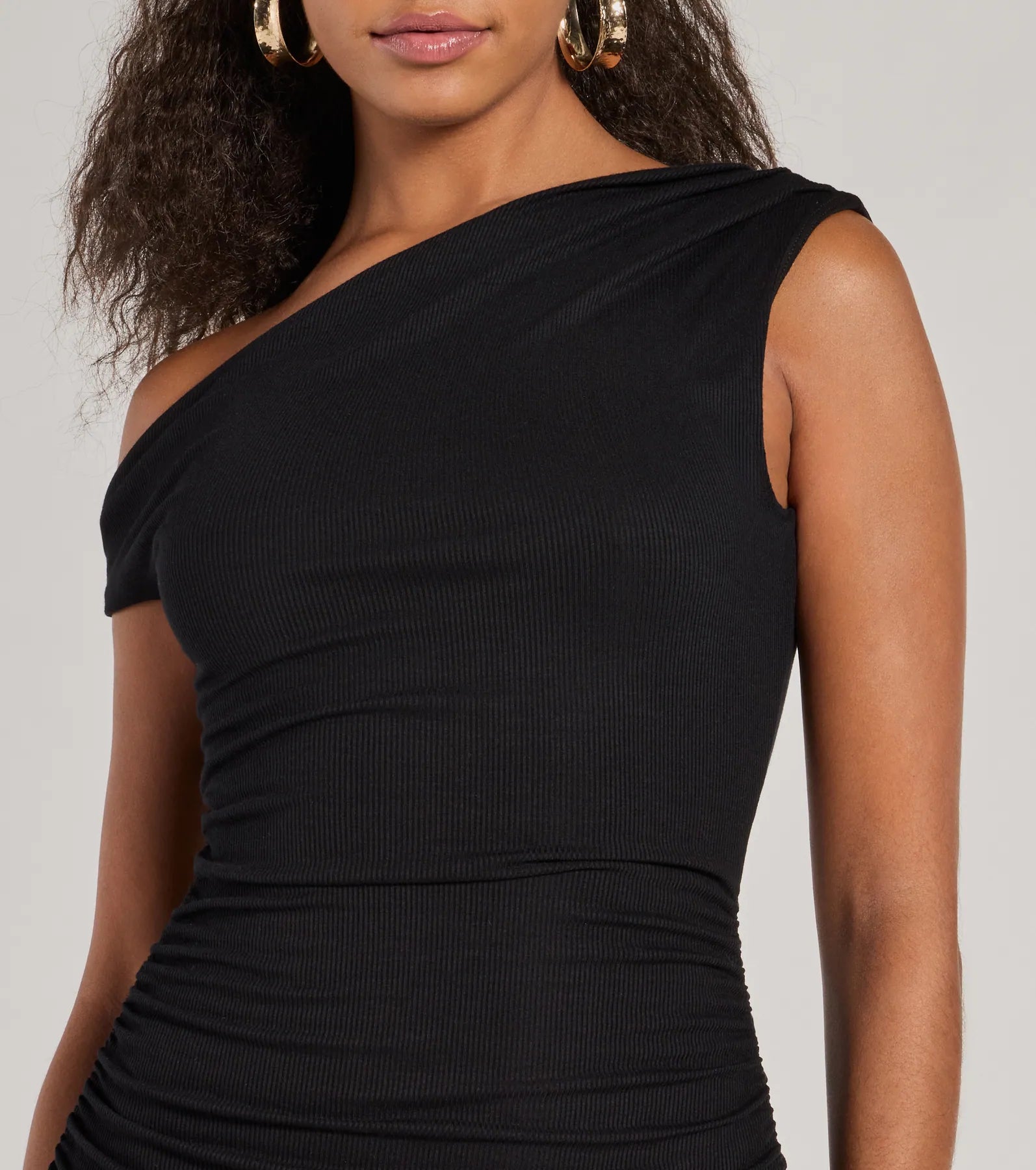 Shrug It Off One-Shoulder Bodycon Mini Dress - Image 4