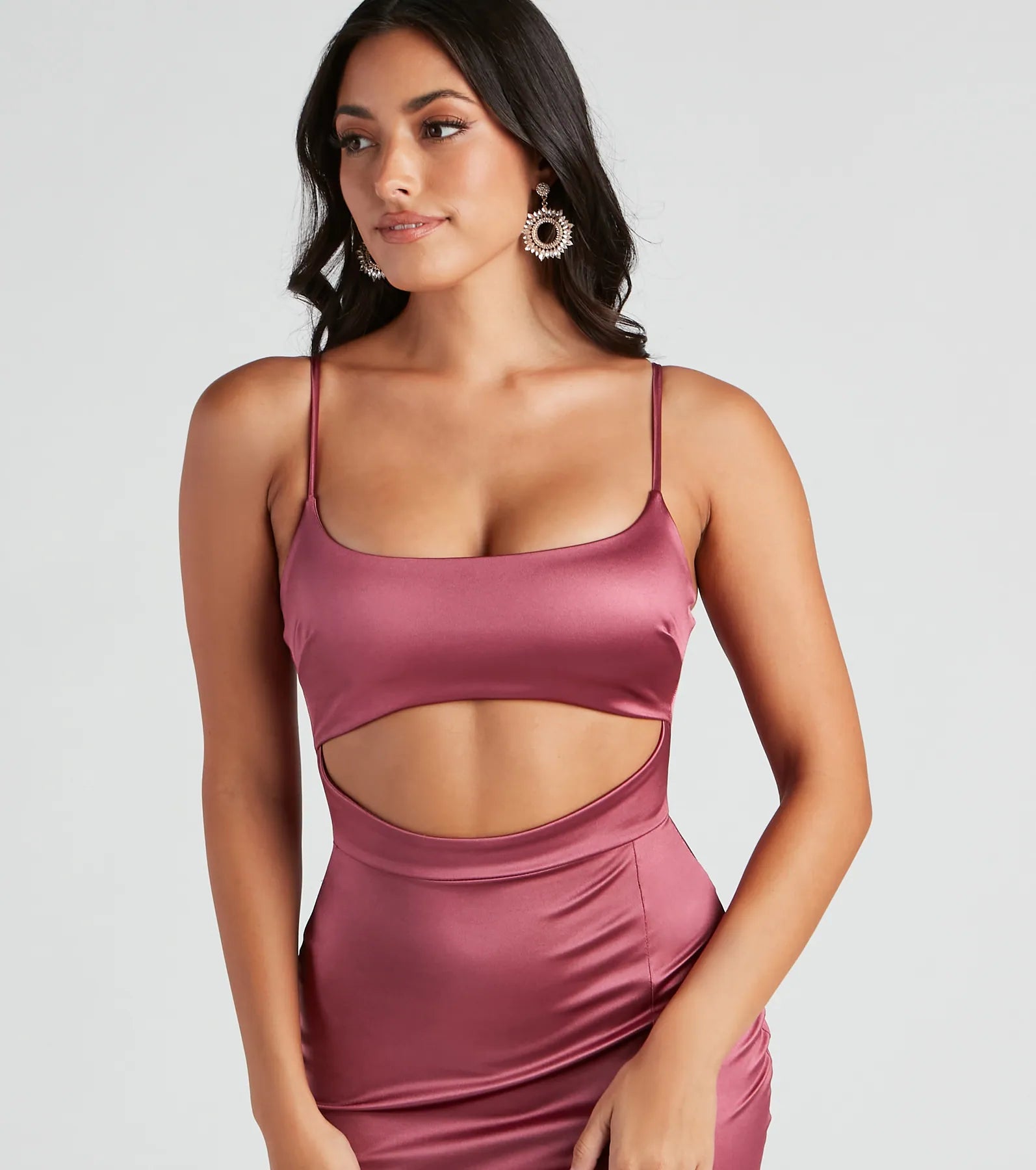 All Eyes On You Satin Midi Dress - Image 4
