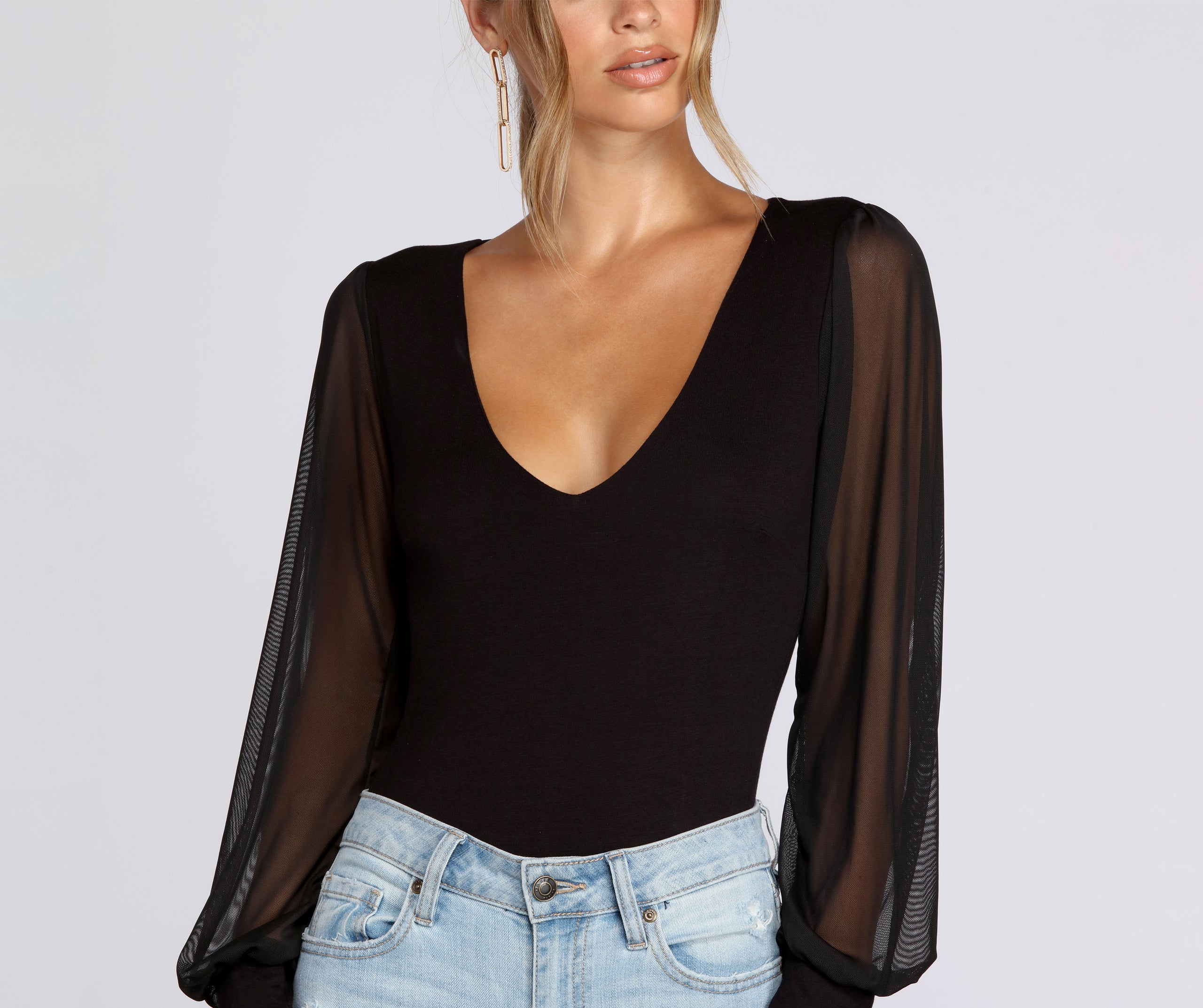 Sheer Bet Long-Sleeve Bodysuit - Image 2