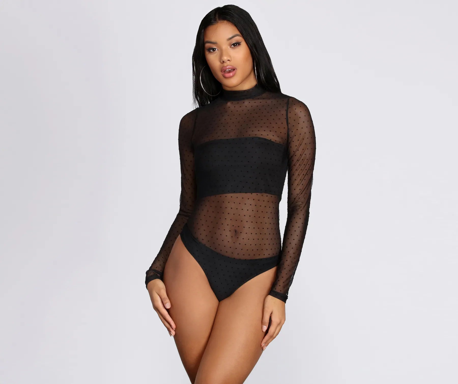 Mock Neck Polka Dot Bodysuit - Image 5