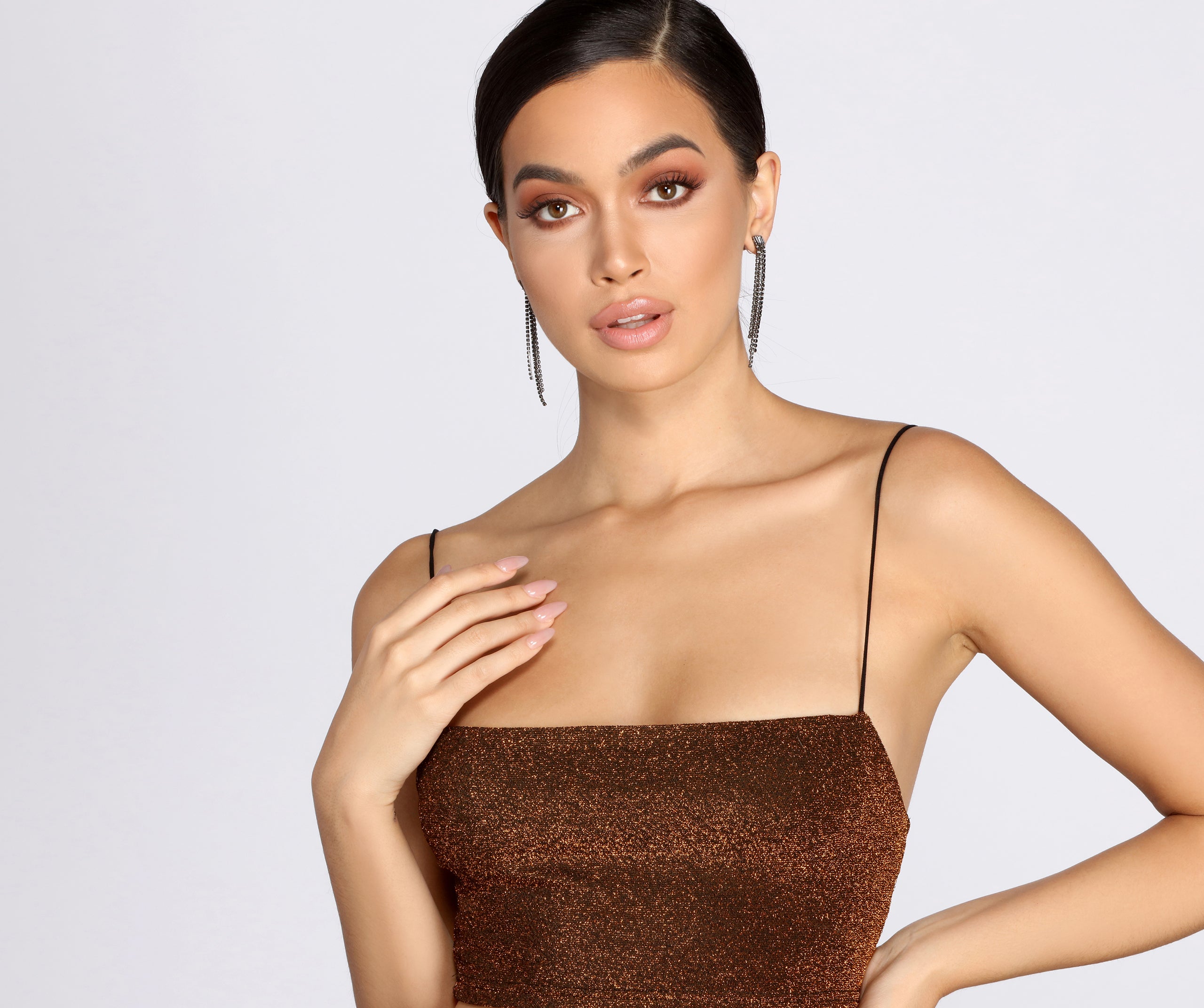 Glitter Queen Knit Crop Top - Image 3