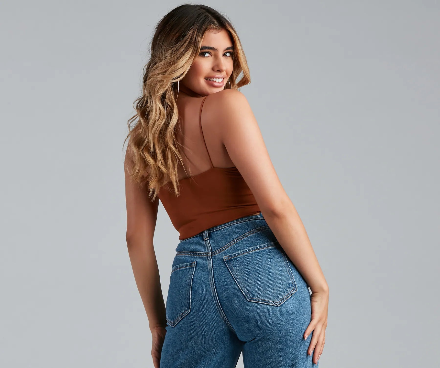 You're Not Basic Seam Crop Top - Image 7