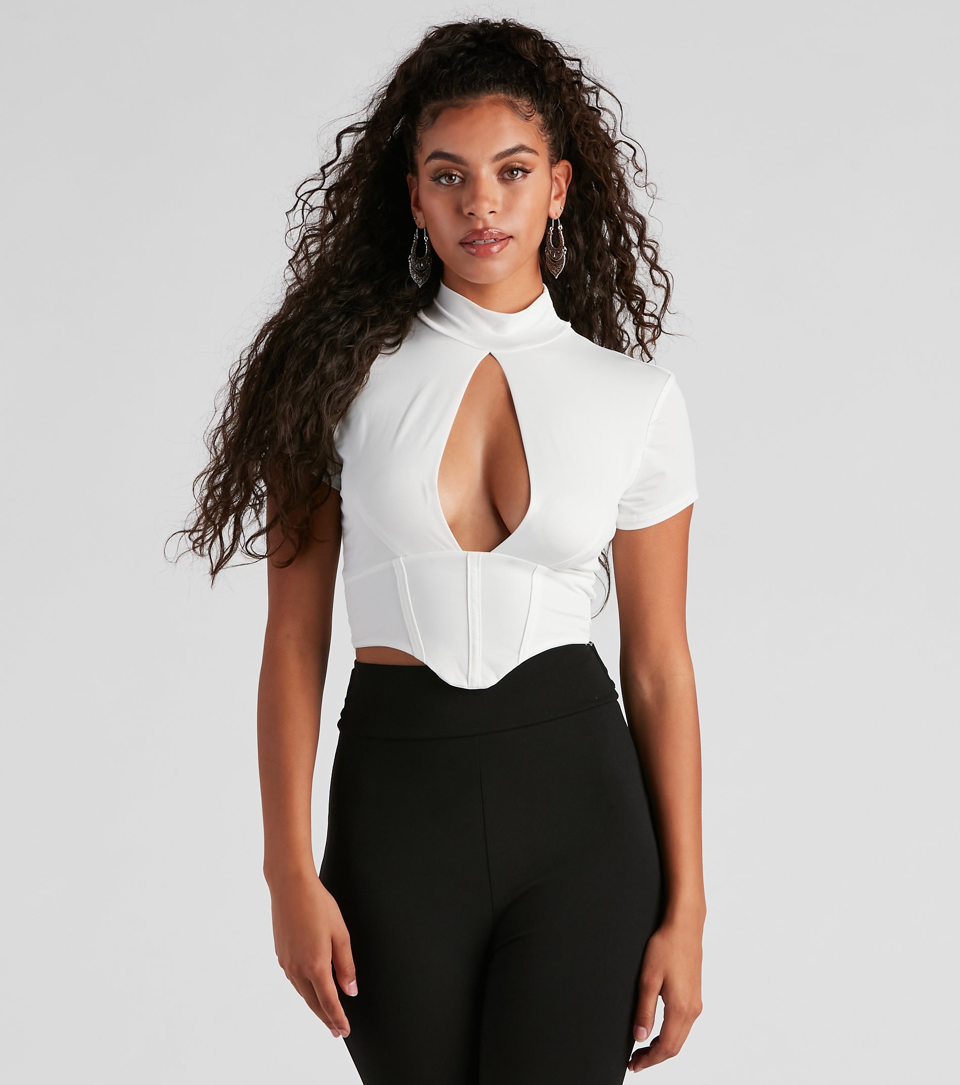 Small Rewards Mock Neck Corset Top - Image 5