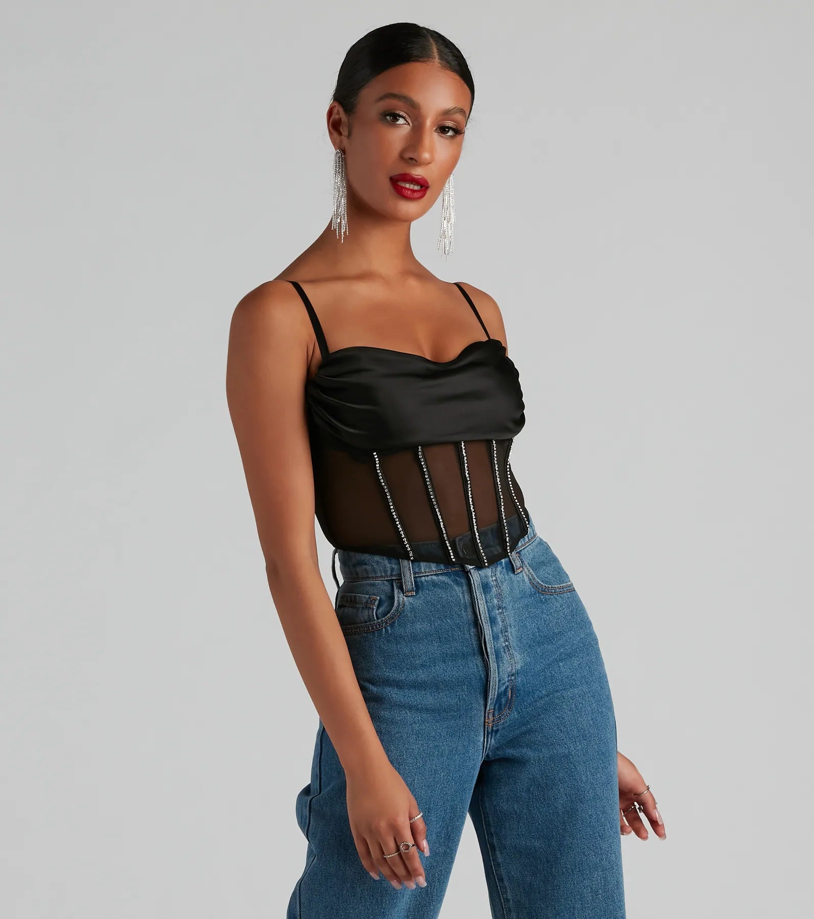 Major Glam Moves Rhinestone Bustier - Image 13