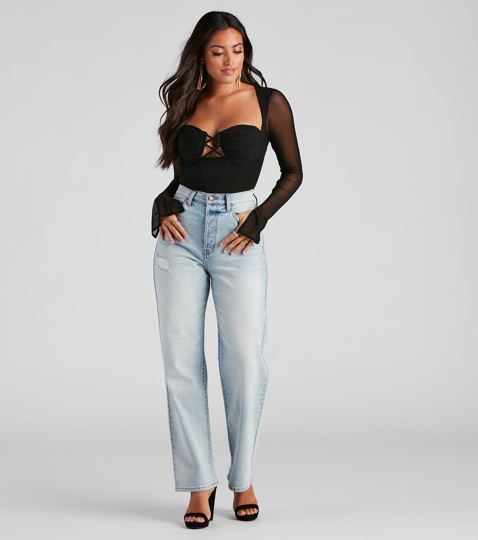 String Me Along Mesh Crop Bustier - Image 3