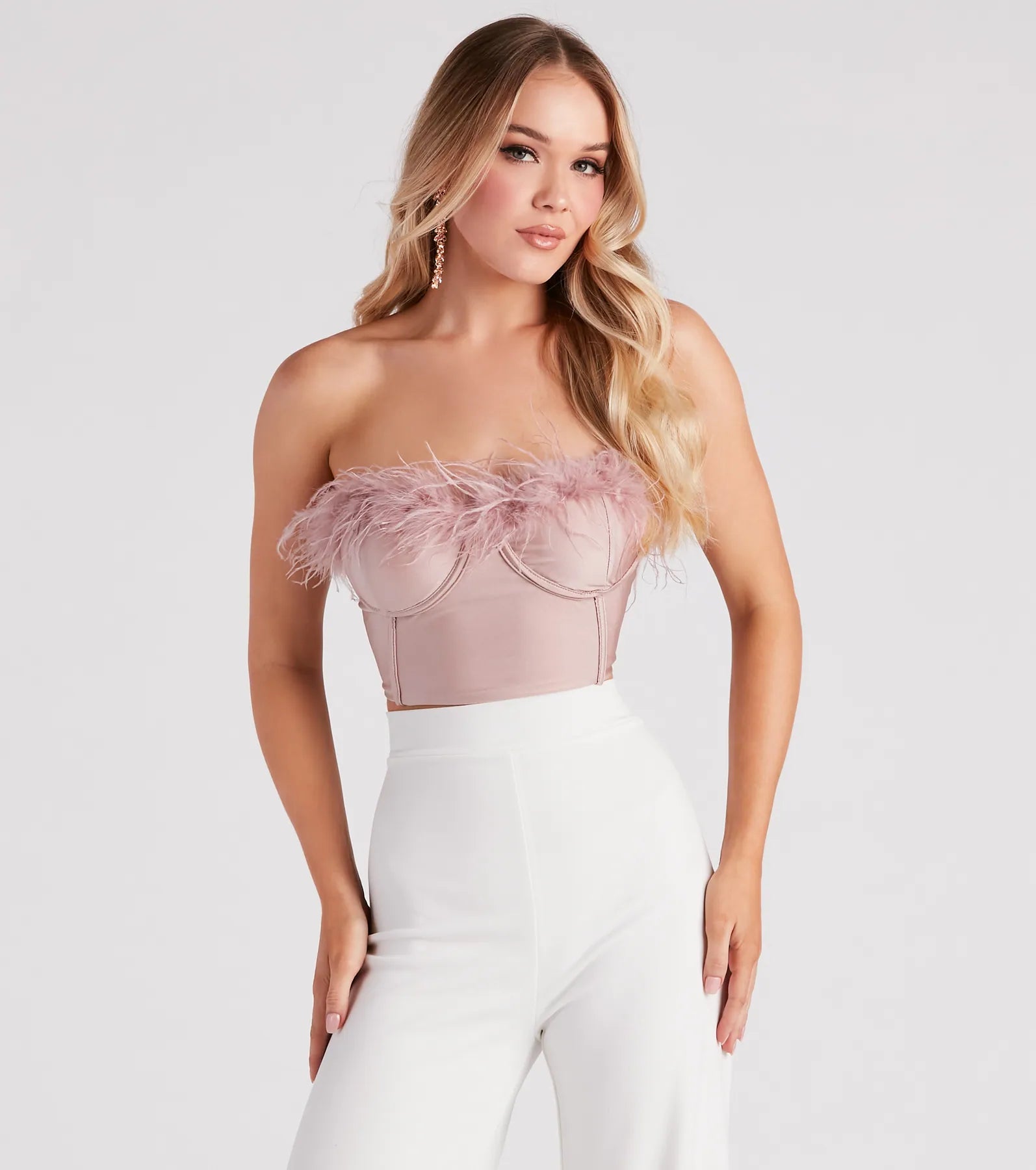 Marabou Cutie Strapless Corset Top - Image 5