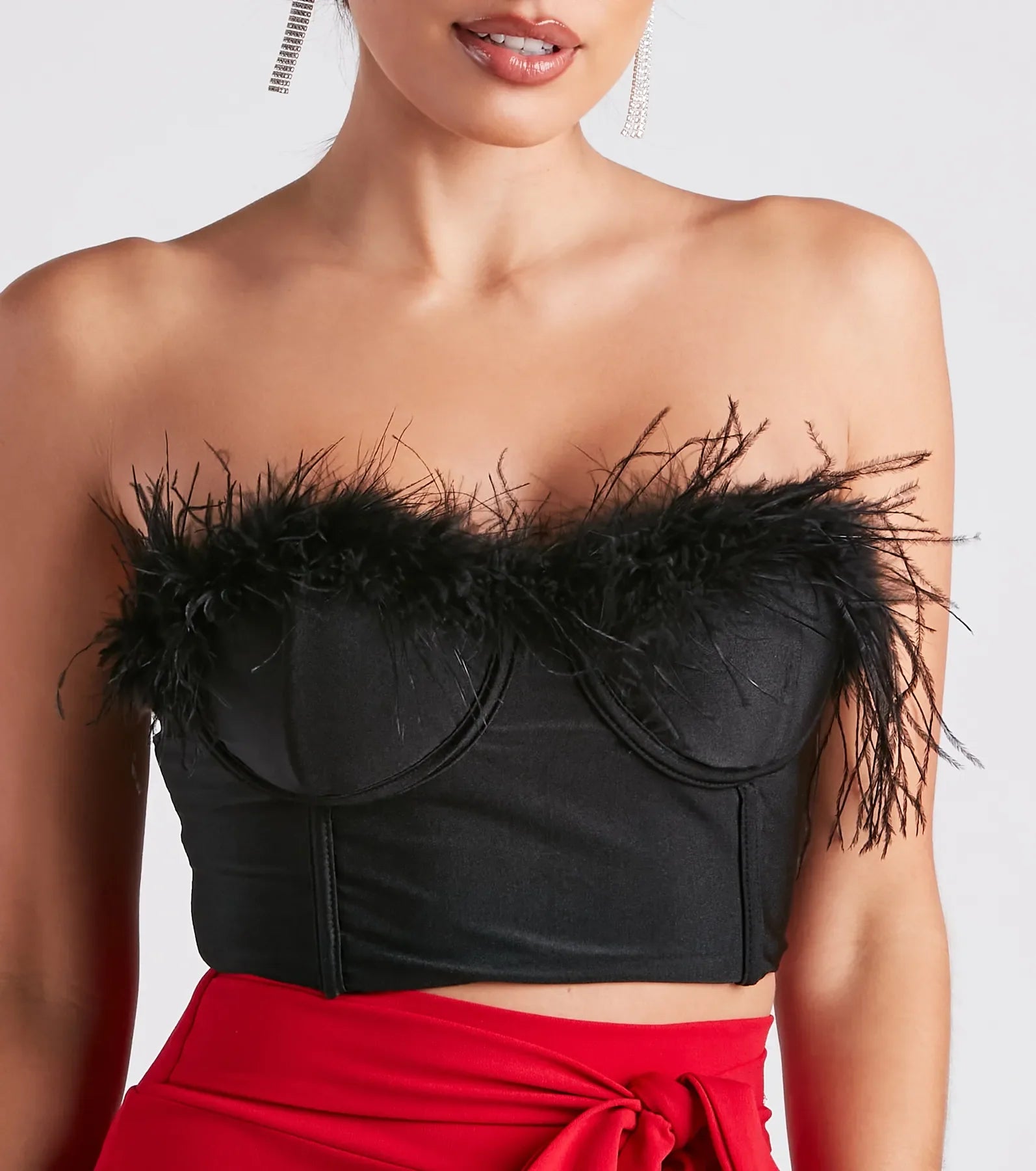 Marabou Cutie Strapless Corset Top - Image 12