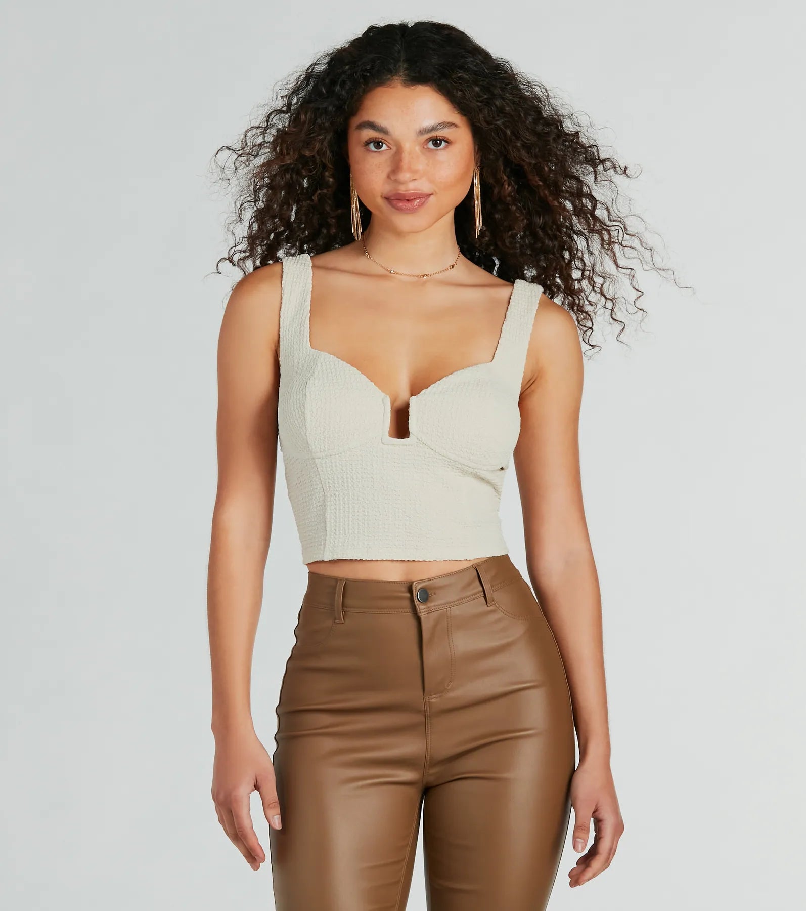A Little Flirtation Texture Knit Crop Top - Image 5