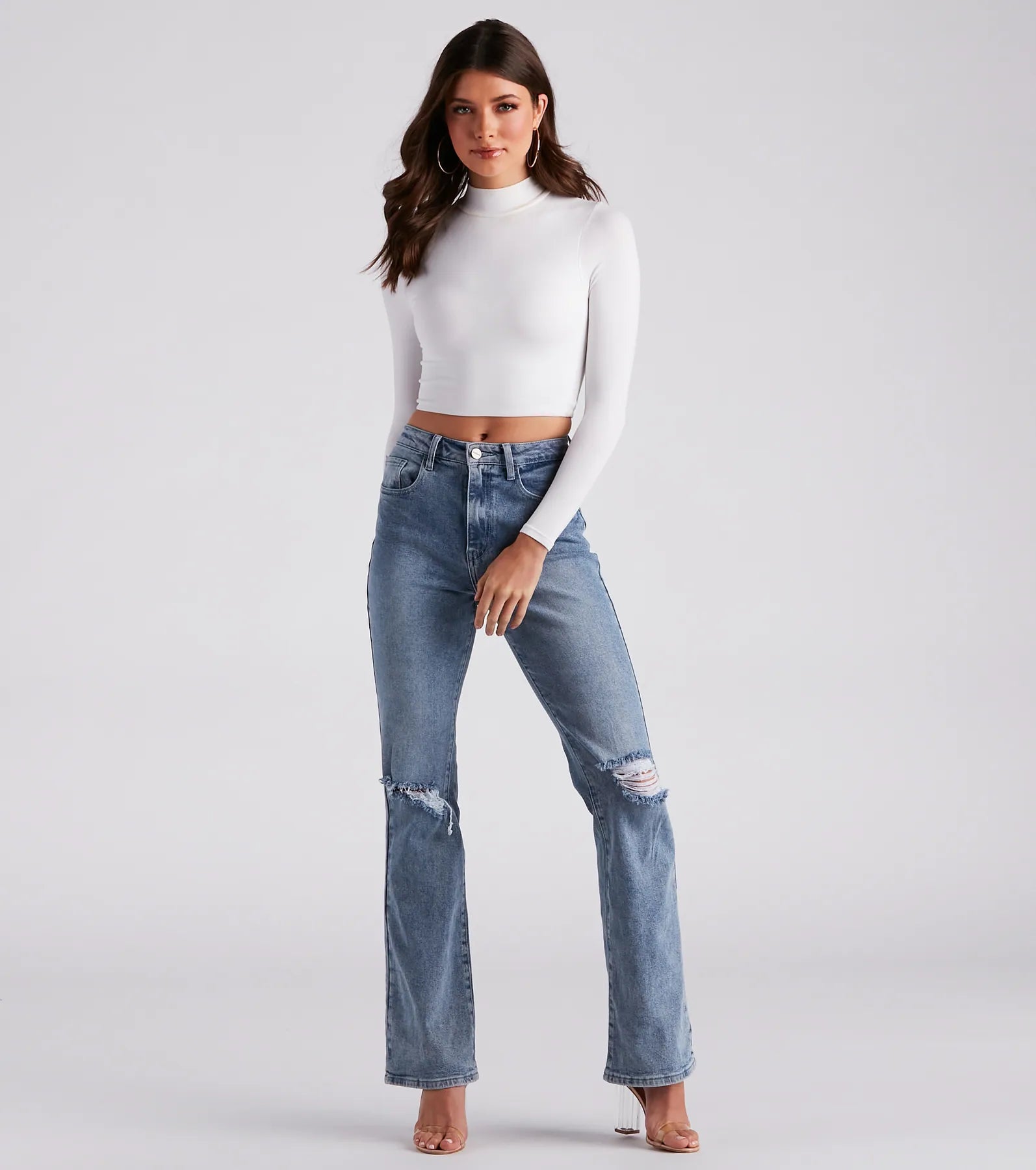Hit The Basics Mock Neck Crop Top - Image 3