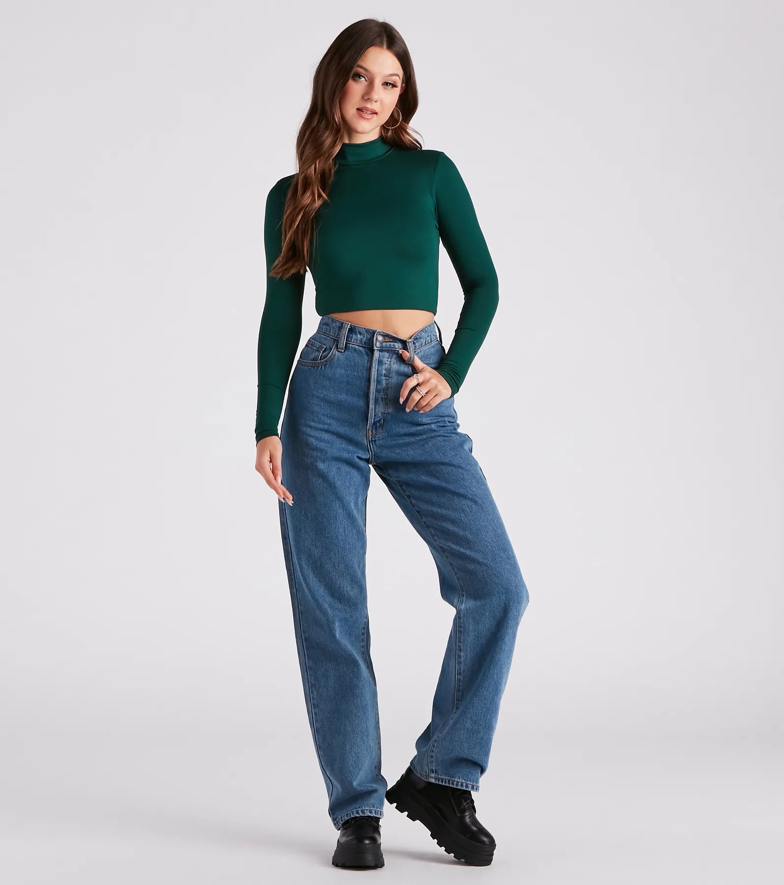 Hit The Basics Mock Neck Crop Top - Image 11