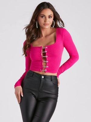 A Girls Gotta Shine Knit Crop Top