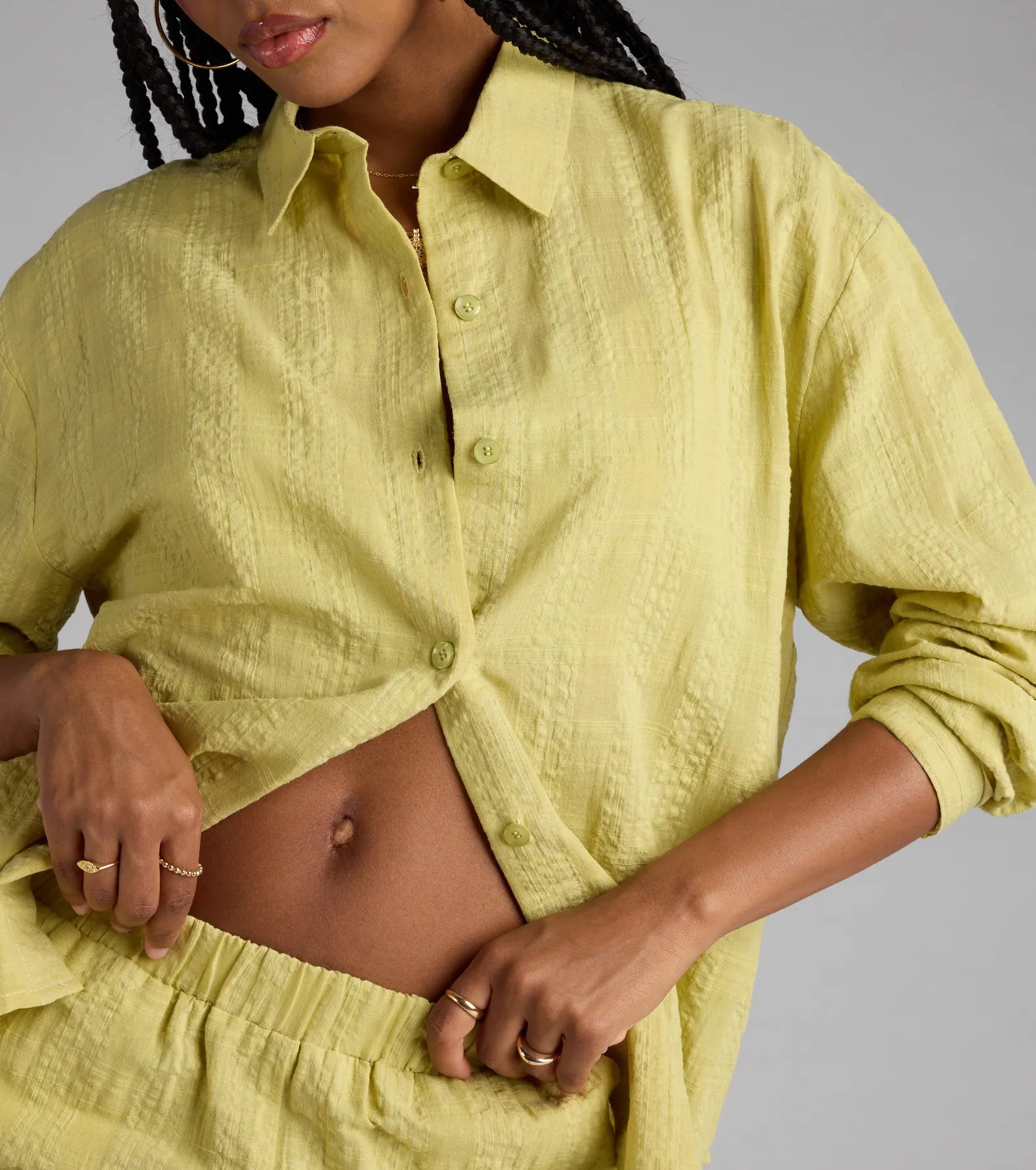 Summer Mode Button-Down Cotton Top - Image 4