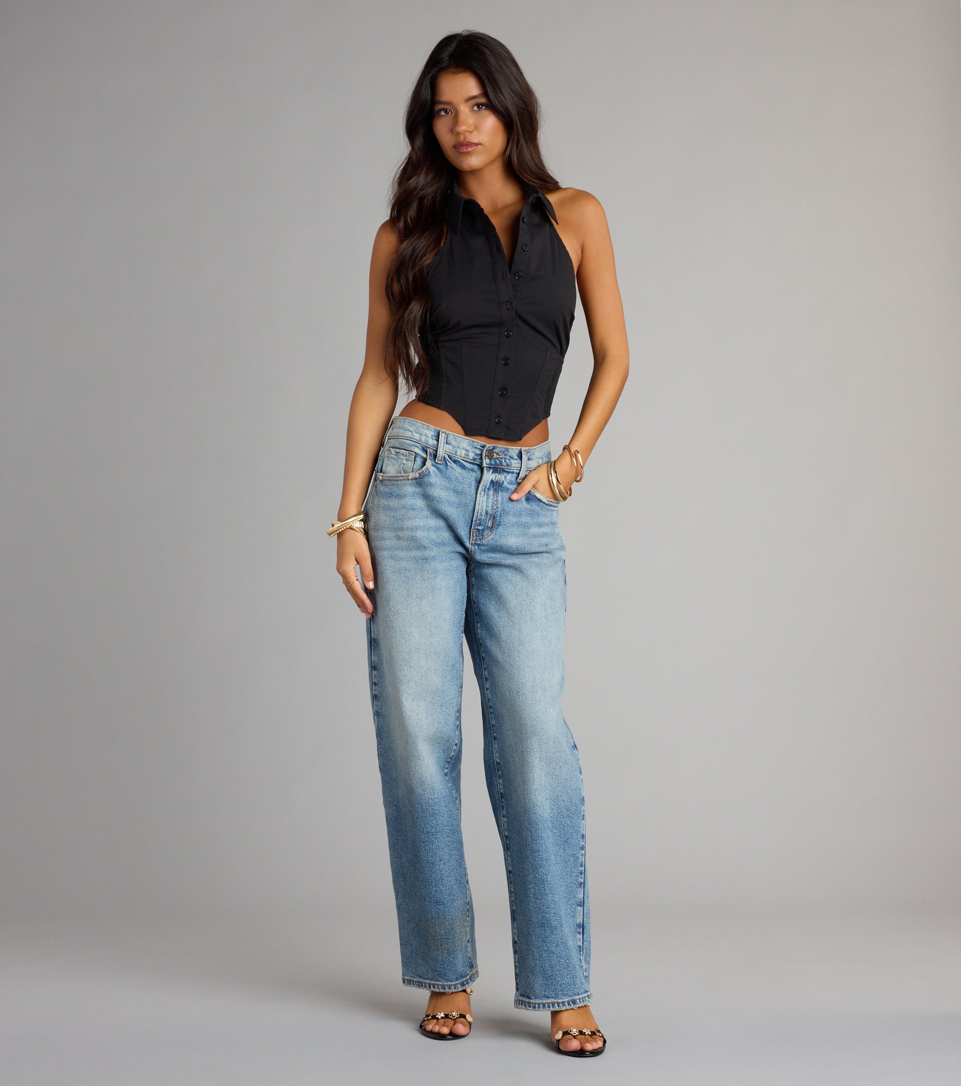 Cute Plans Halter Collared Corset Top - Image 8